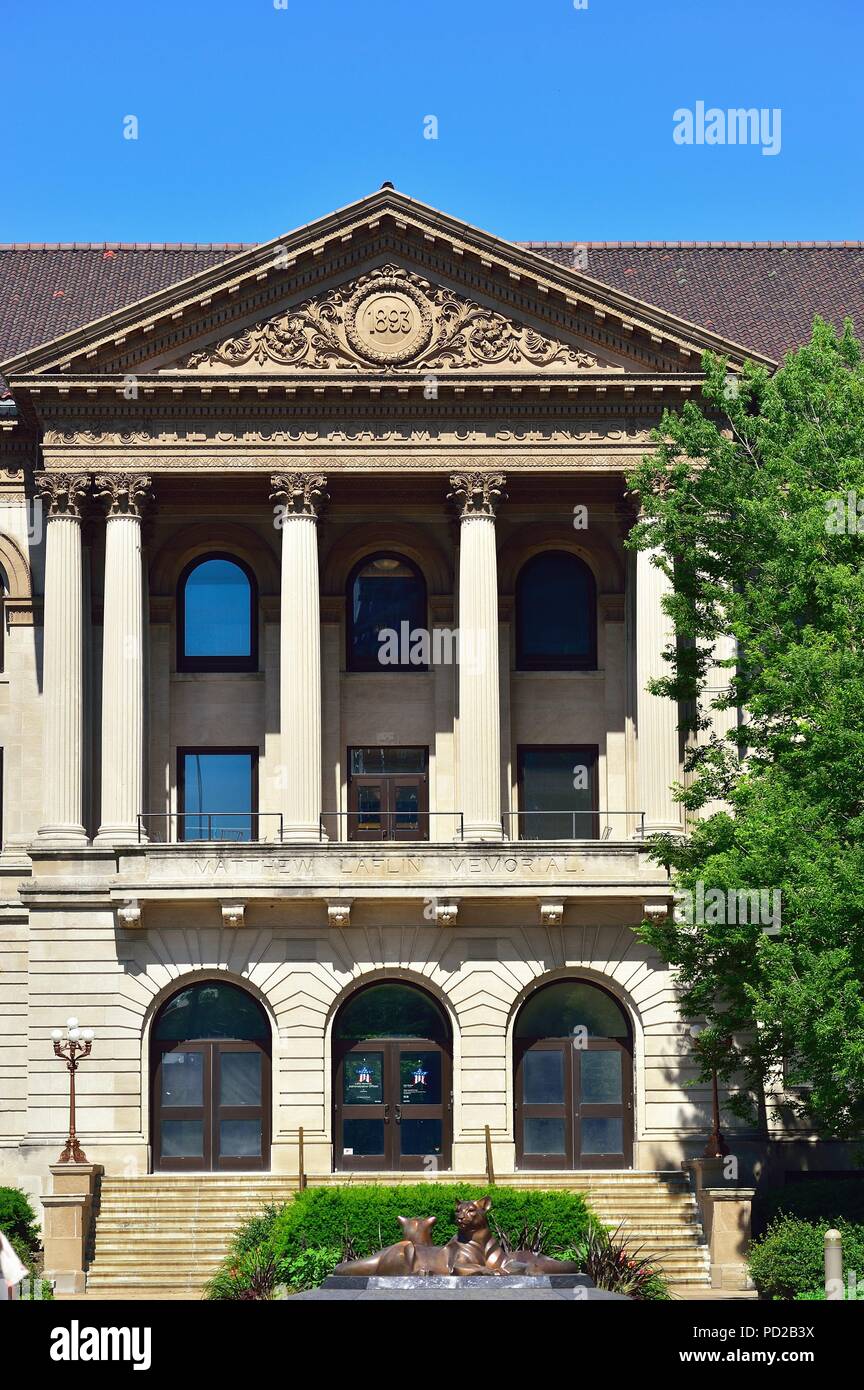 Chicago, Illinois, USA.Il Chicago Accademia delle Scienze edificio, noto anche come Matteo Laflin Memorial Building in Lincoln Park. Foto Stock Chicago, Illinois, USA.Il Chicago Accademia delle Scienze edificio, noto anche come Matteo Laflin Memorial Building in Lincoln Park. Foto Stock
