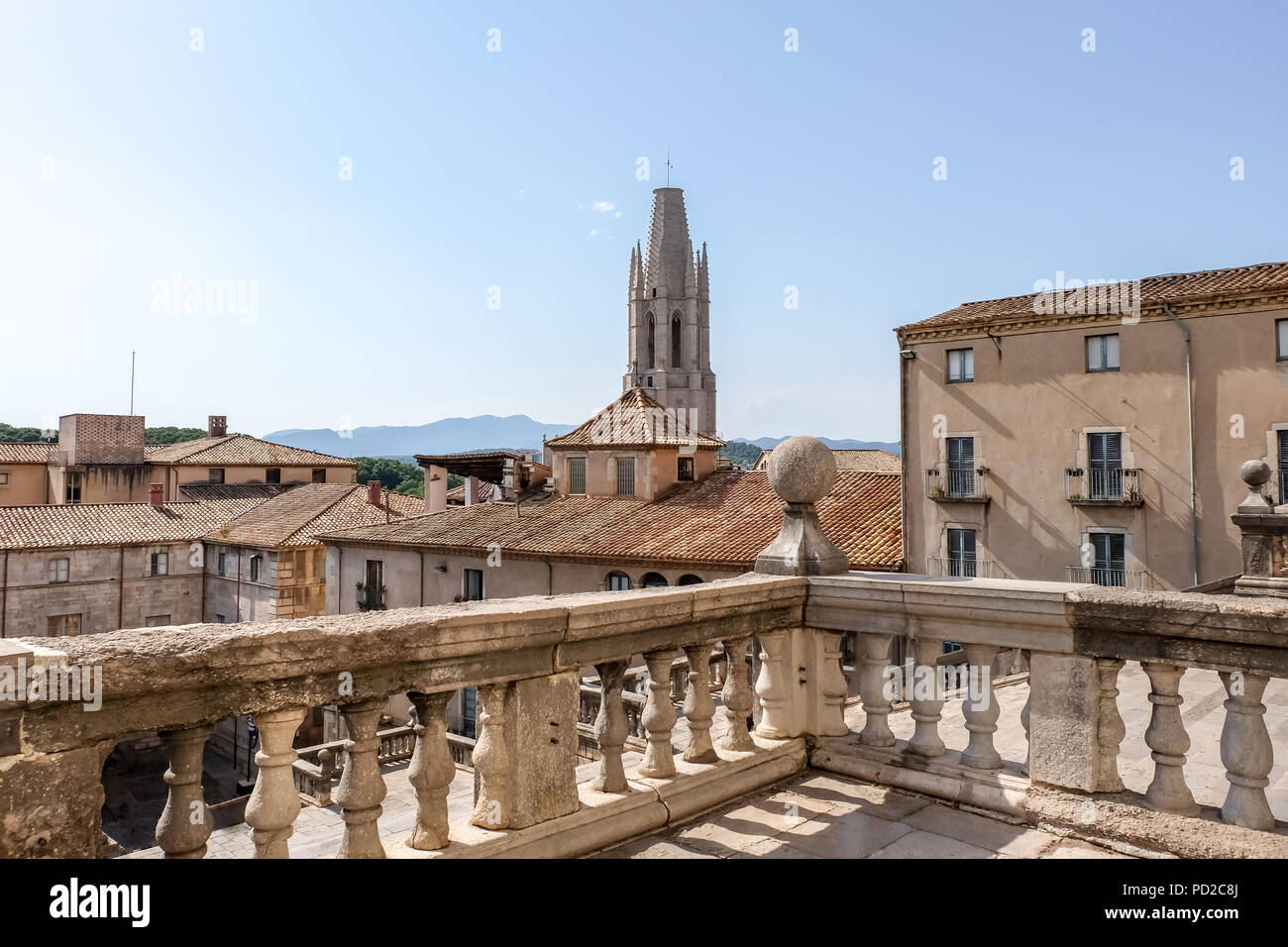 Il quartiere medievale di Girona, Spagna Foto Stock