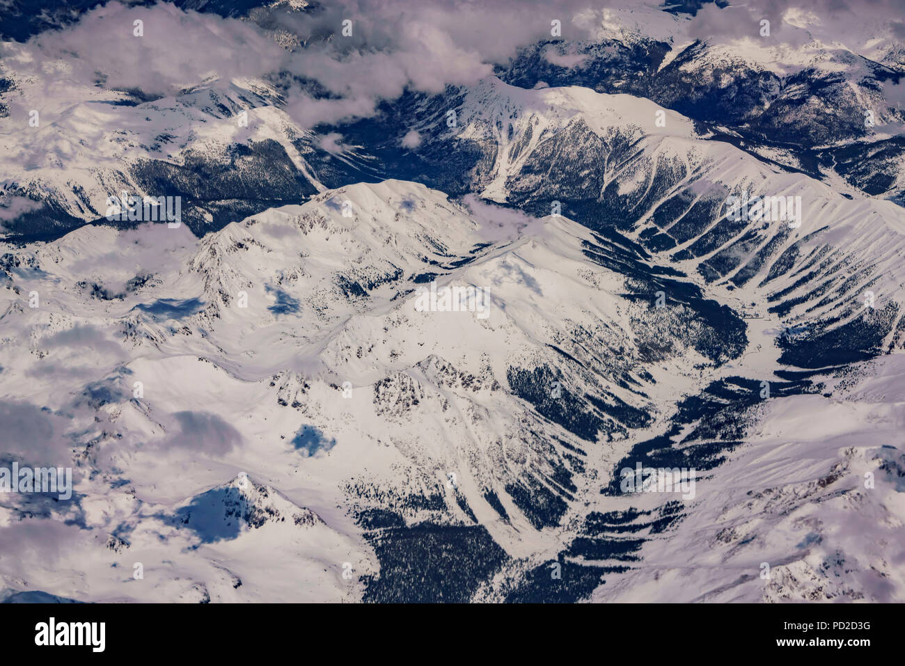 Vista aerea di snowy italiano montagna vicino a Denver, Colorado Foto Stock