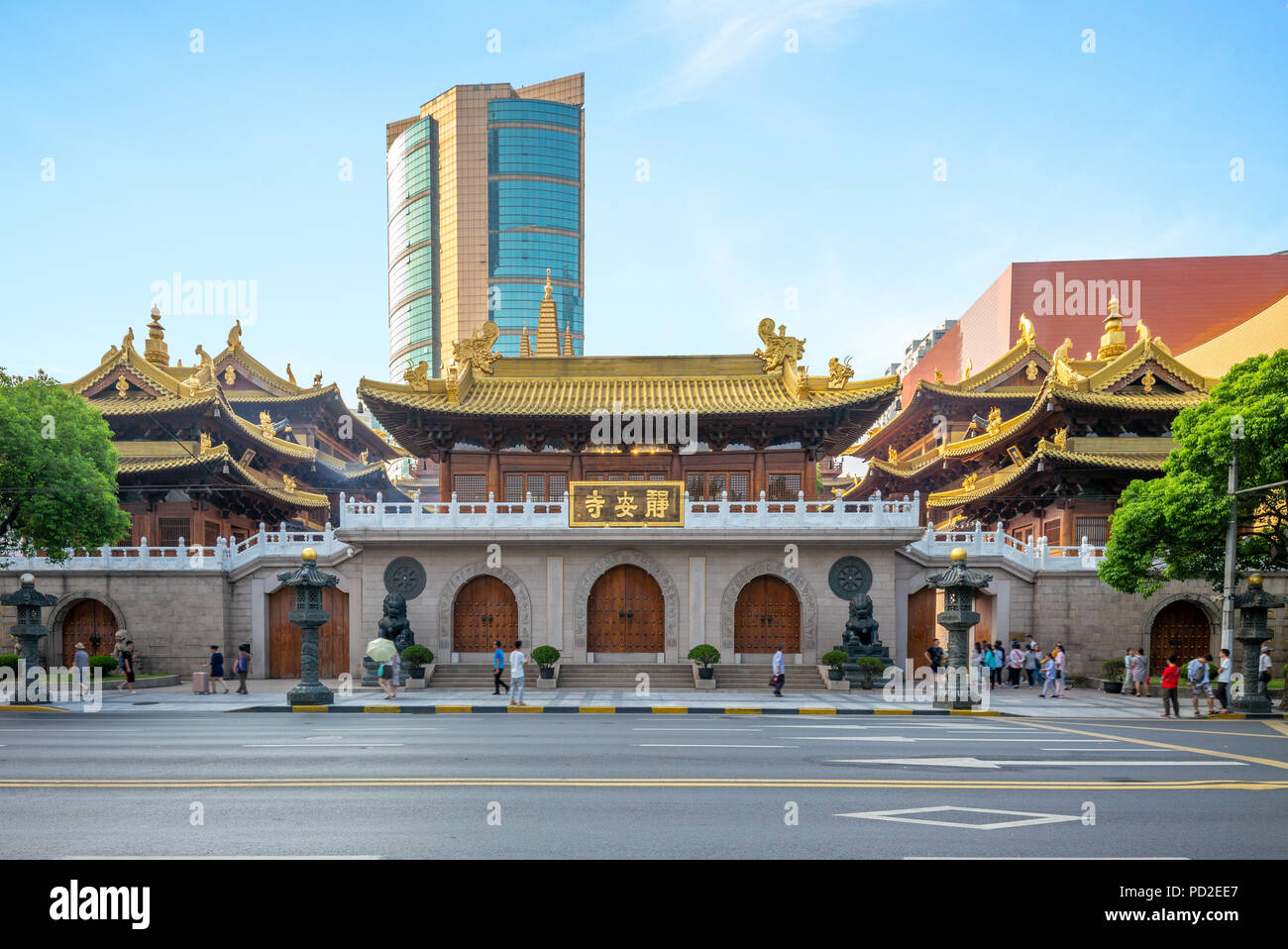 Jingan temple, un tempio buddista in Shanghai Foto Stock