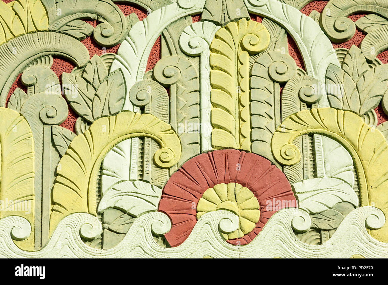 Miami Beach Florida, Lincoln Road Mall, centro commerciale, Lincoln Theatre, theaterArt Deco, edificio, architettura ornamentale, dettaglio, primo piano, primo piano, design, stilizzato, w Foto Stock