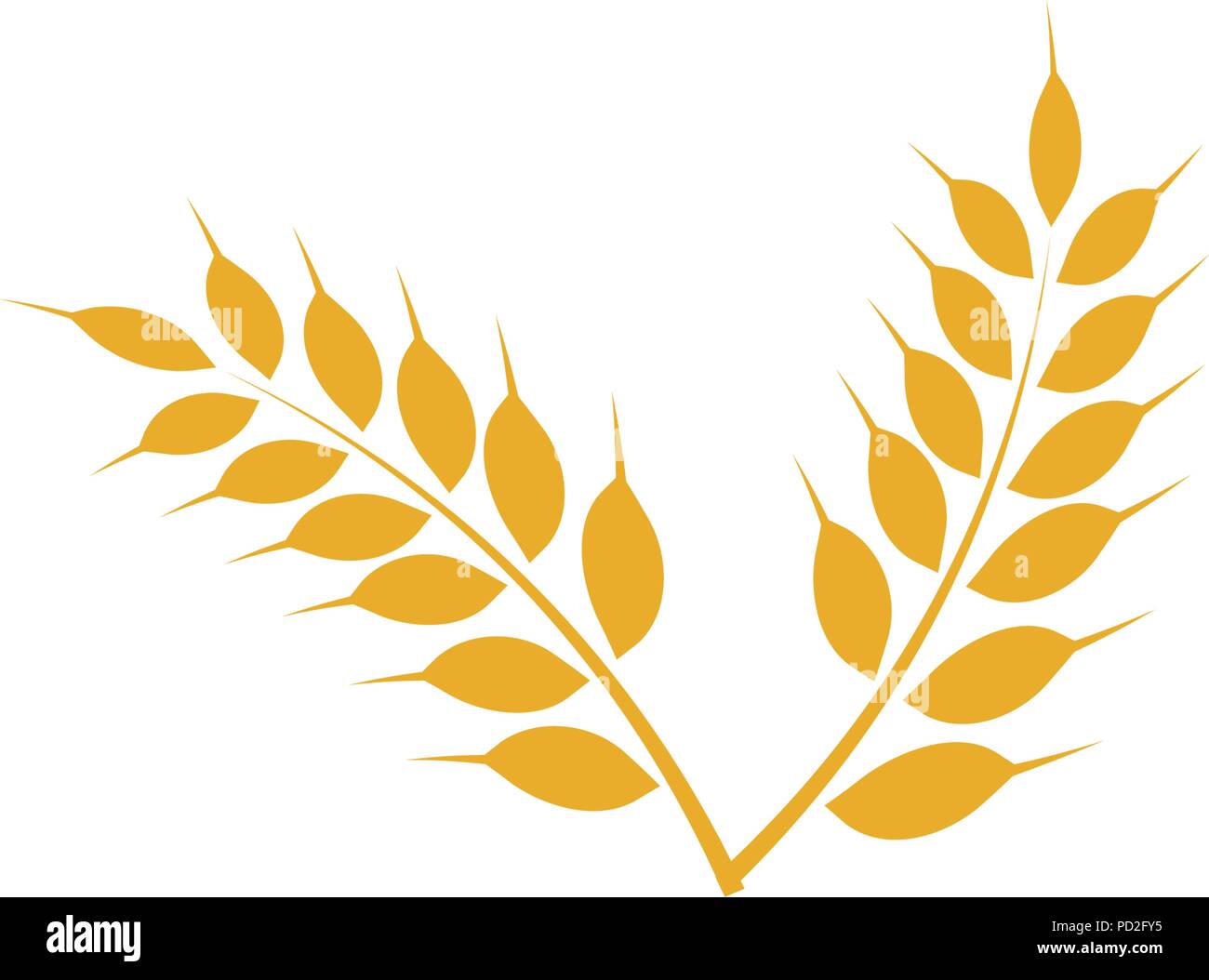 Wheat Giallo icona logo design vettore modello Illustrazione Vettoriale