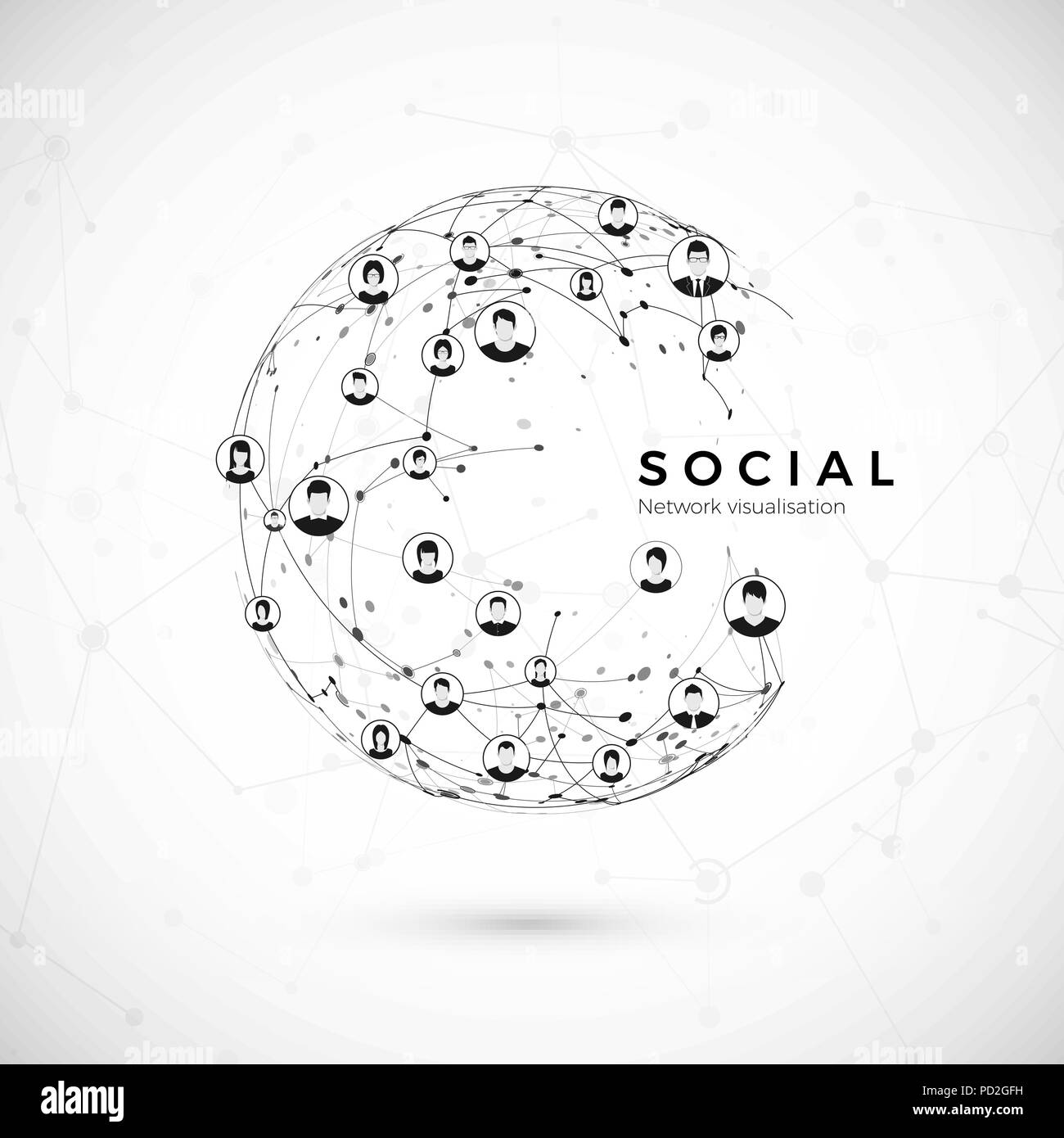 Rete sociale. Struttura di connessione globo. world wide web concept. Illustrazione Vettoriale Illustrazione Vettoriale