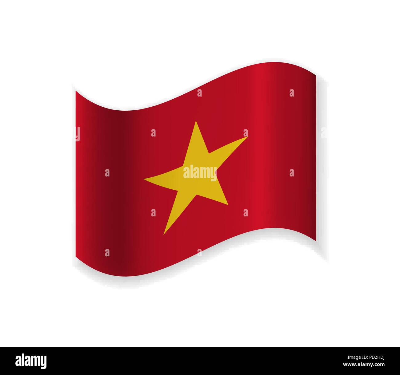 La bandiera ufficiale del Vietnam. Paese del Sud Est Asiatico. Illustrazione vettoriale di un simbolo dello stato. Illustrazione Vettoriale
