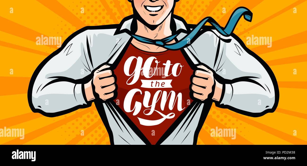 Andare In Palestra Ispirazione Lettering Motivazionali Sport Bodybuilding Fitness Banner Illustrazione Vettoriale Nello Stile Fumetto Pop Art Immagine E Vettoriale Alamy