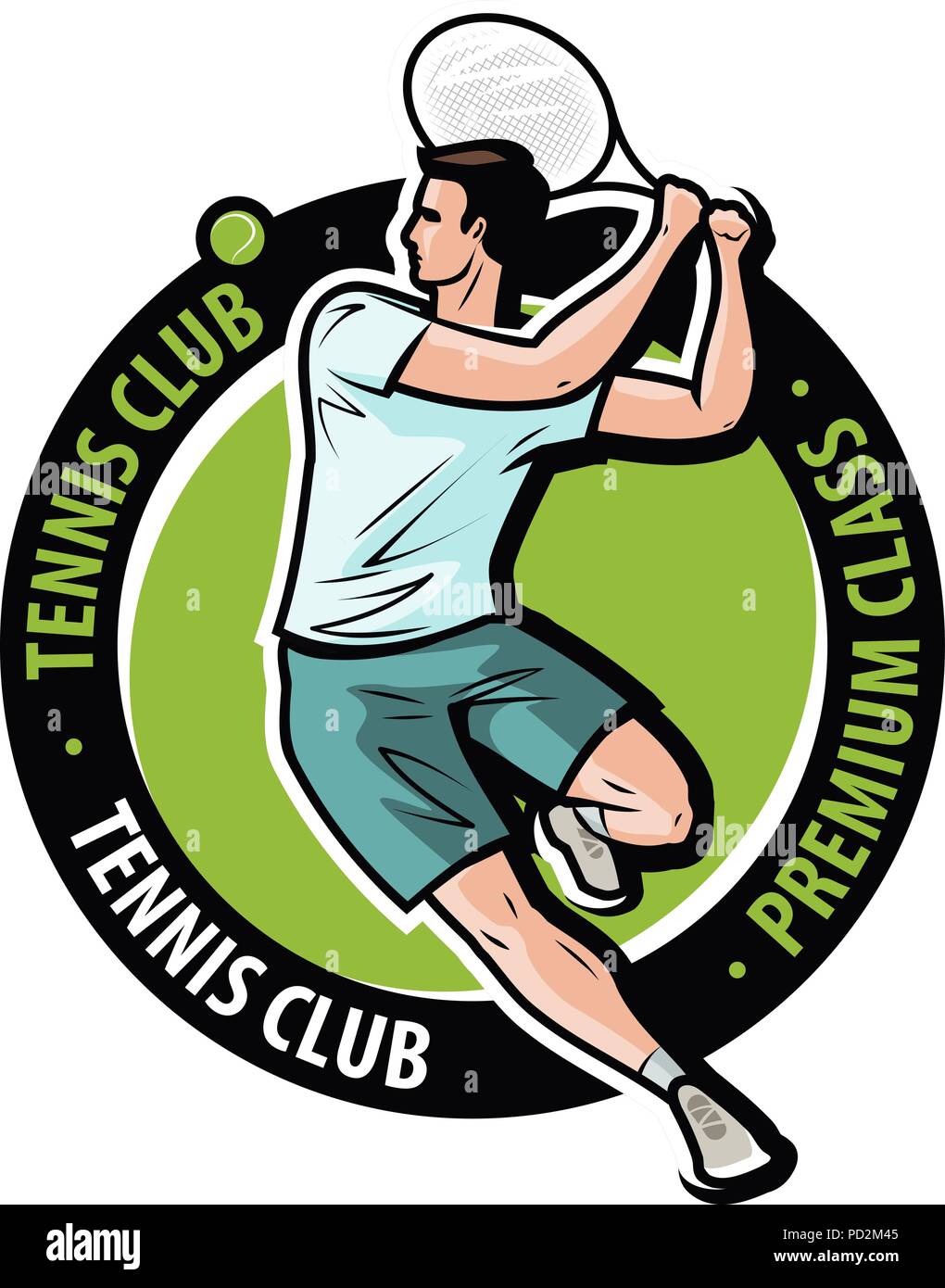 Tennis club logo o etichetta. Sport simbolo. Illustrazione Vettoriale Illustrazione Vettoriale
