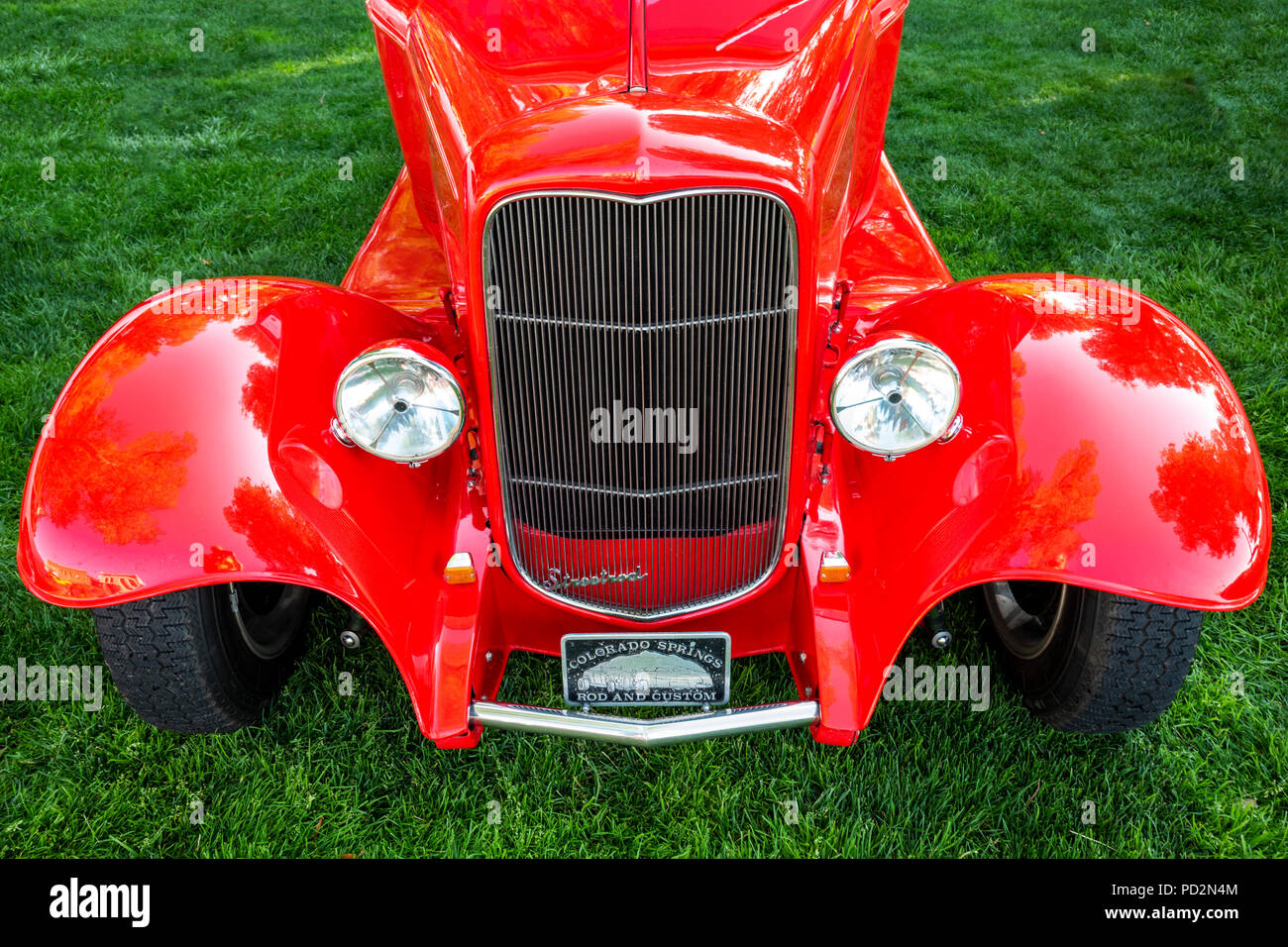 1932 Ford; Angelo di Shavano Car Show, allevatore per Chaffee County Search & Rescue Sud, Salida, Colorado, STATI UNITI D'AMERICA Foto Stock