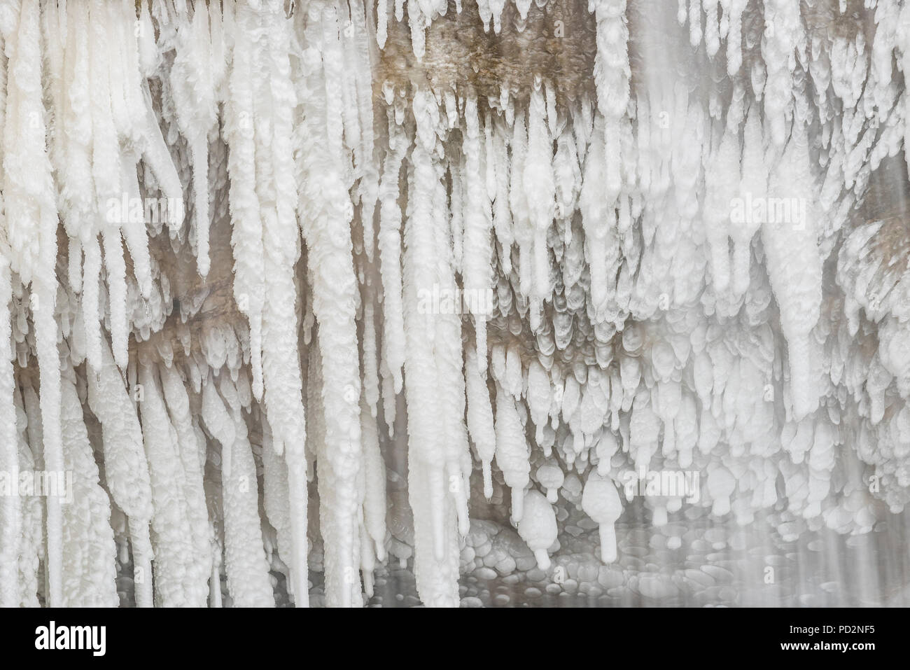 Congelati cascata cade, inizio Aprile, Osceola, WI, Stati Uniti d'America, di Dominique Braud/Dembinsky Foto Assoc Foto Stock