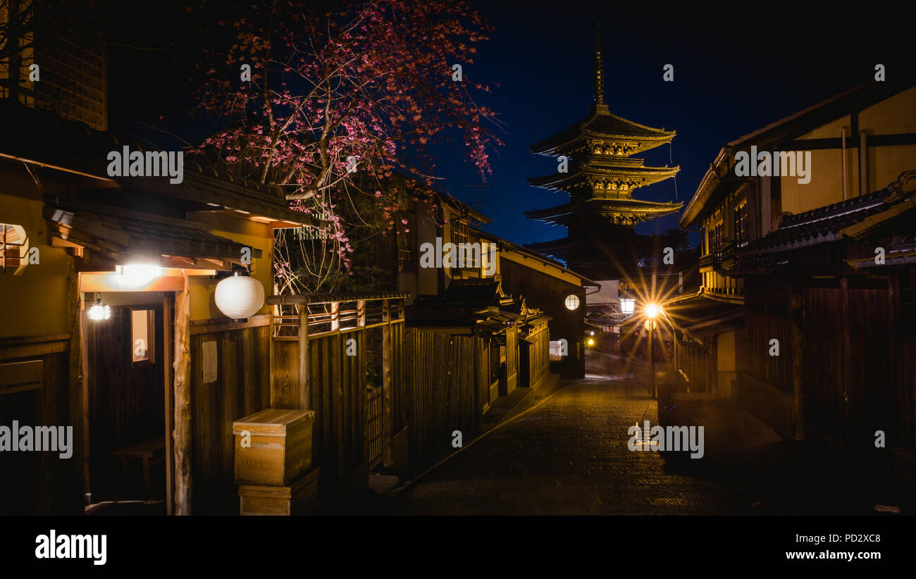 La parte antica del distretto di Kyoto in Giappone Foto Stock