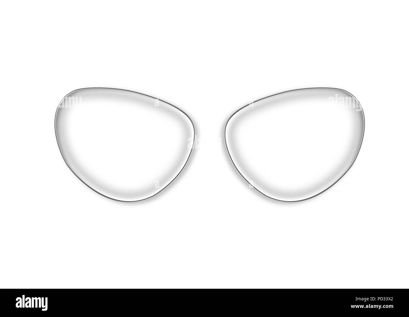 L'illustrazione di una coppia trasparenti, lenti ottiche di vetro. Cat-eye occhiali di forma. Foto Stock