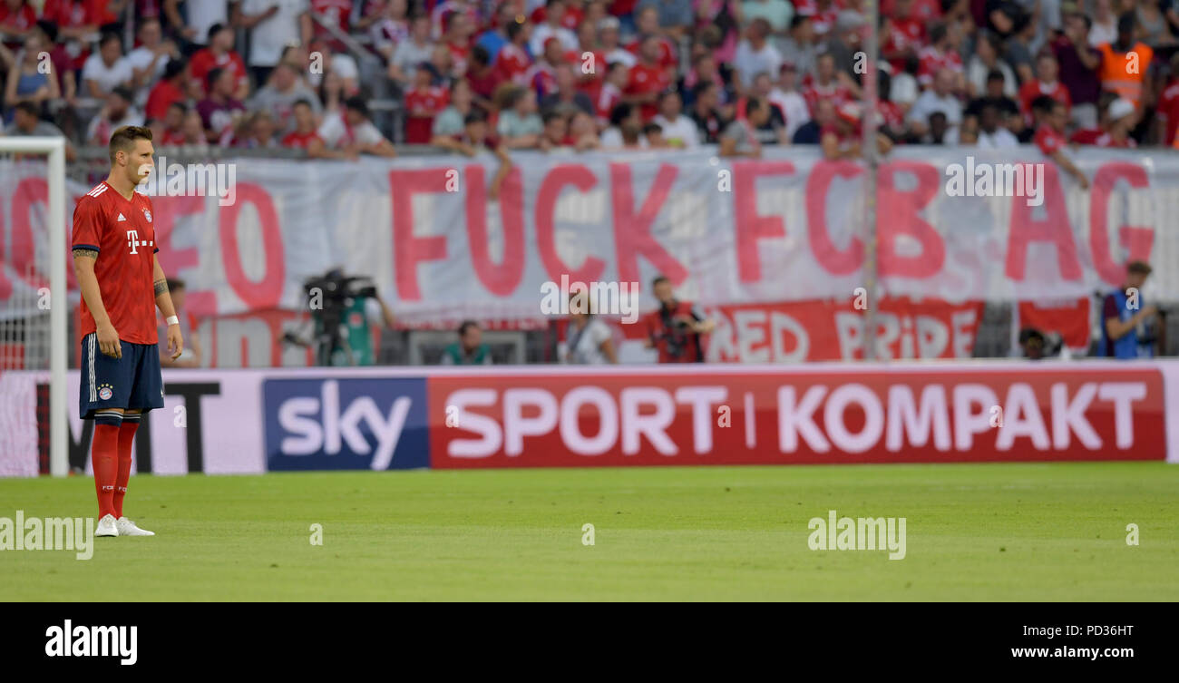 Monaco di Baviera, Germania. 05 Ago, 2018. Calcio: Test match, FC Bayern Monaco vs manchester united di Allianz Arena. Niklas Suele del FC Bayern Monaco di Baviera. Credito: Pietro Kneffel/dpa/Alamy Live News Foto Stock