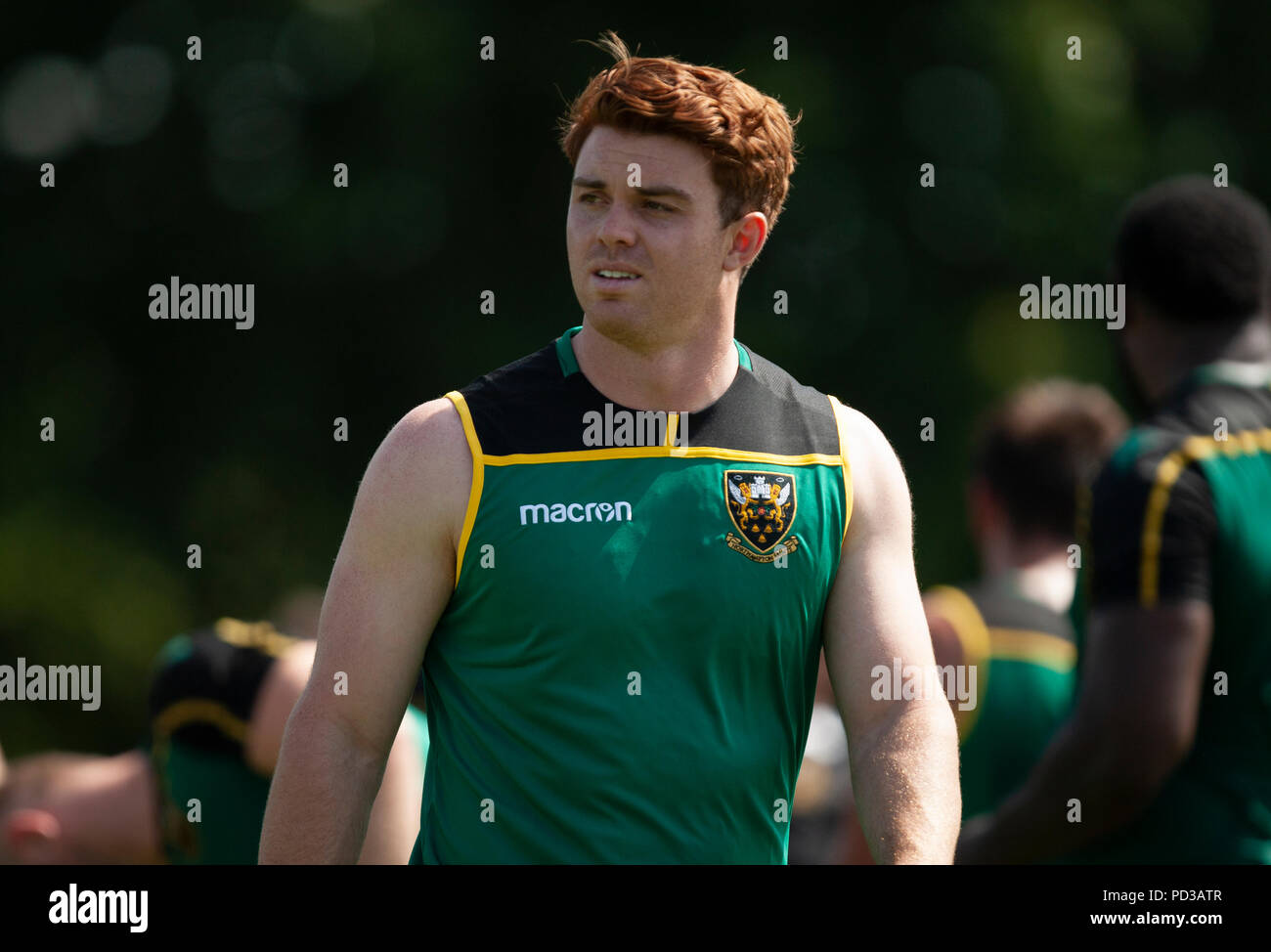 Northampton, Regno Unito. Il 6 agosto 2018. Andrew Kellaway di Northampton Santi durante una sessione di formazione presso il contenuto Pre-Season giorno a Franklin's Gardens. Andrew Taylor/Alamy Live News Foto Stock