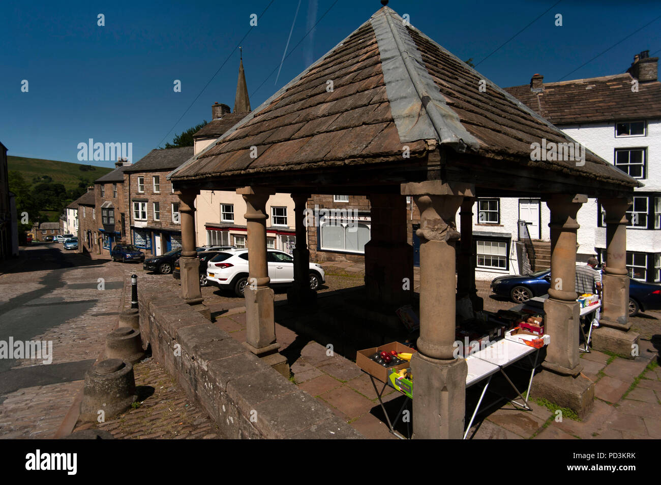 La piazza del mercato, Alston, Cumbria. Foto Stock