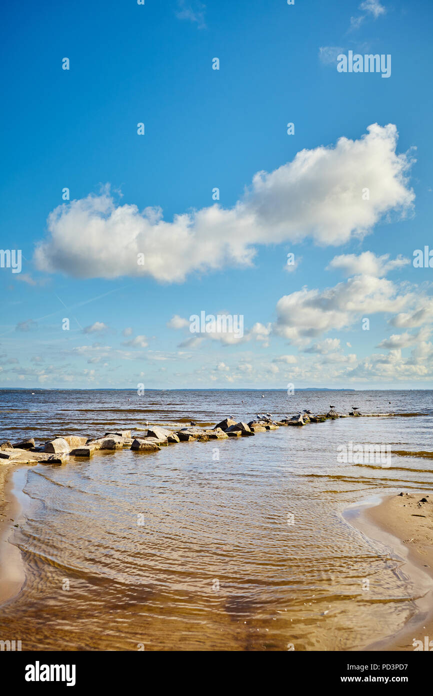 Szczecin Lagoon Beach in Ueckermunde, Germania. Foto Stock