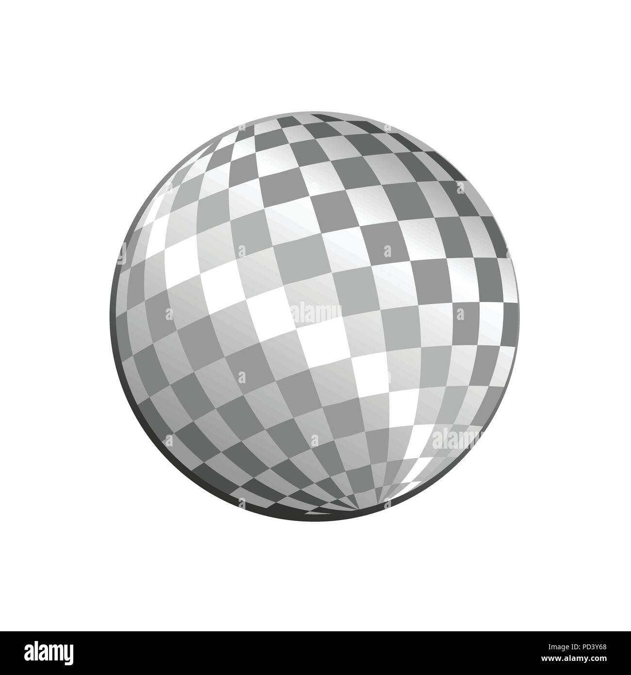 Luce di argento palla da discoteca simbolo vettore Logo grafico del modello di progettazione Illustrazione Vettoriale