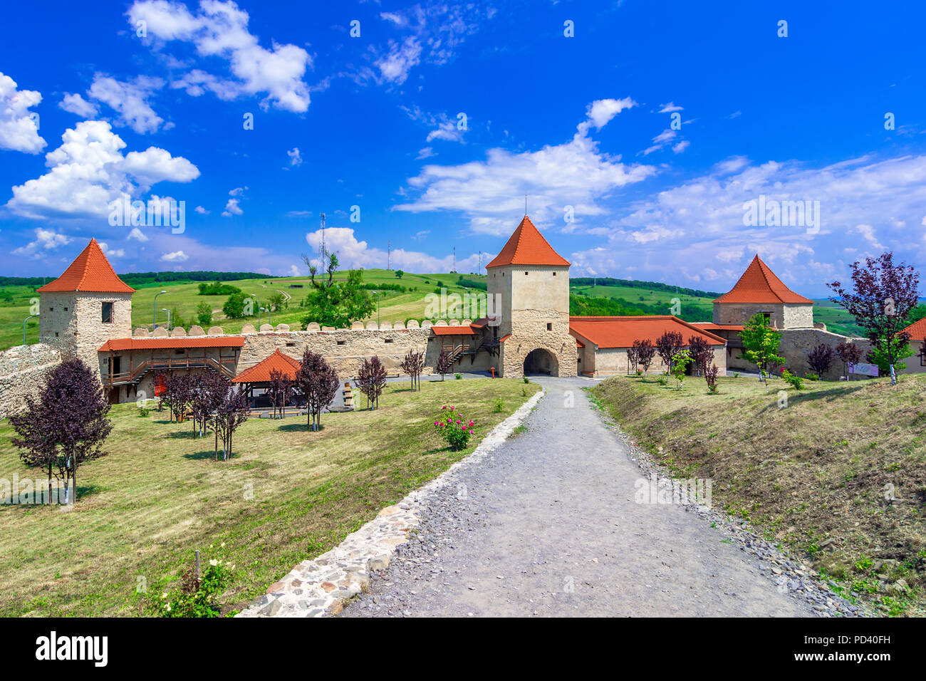 Fortezza Rupea, Transilvania, Romania: fortezza medievale della città in Transilvania storica regione della Romania, l'Europa orientale Foto Stock