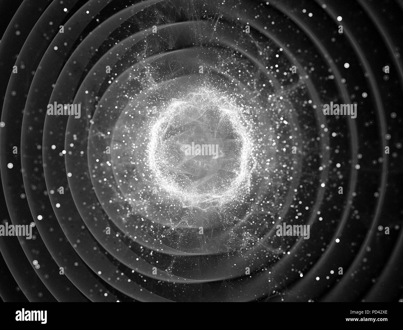 Onda Gravitaional raffica da forte campo di forza, generato dal computer sfondo astratto Foto Stock