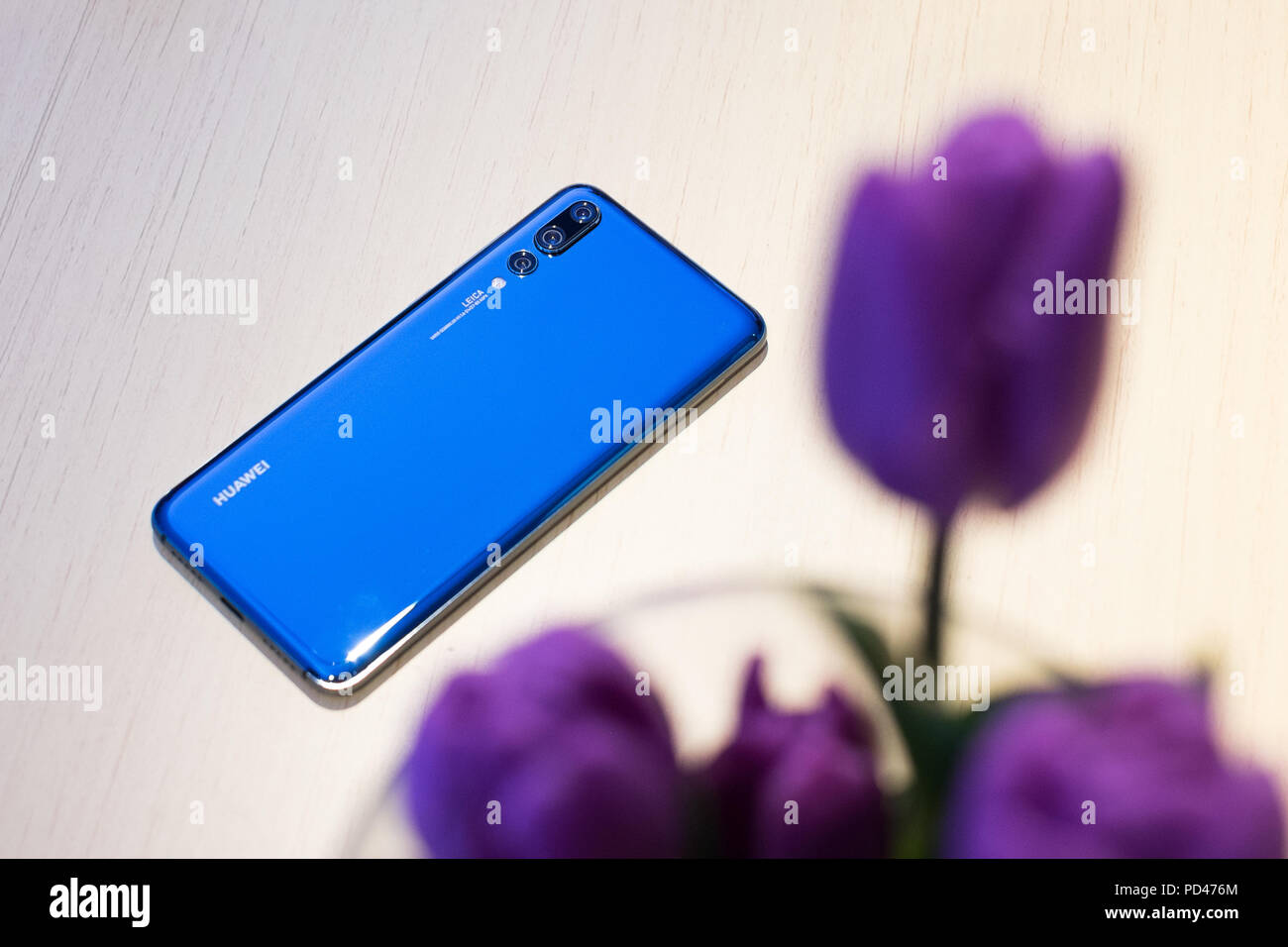 Varsavia, Marzo 2018 - Appena lanciato Huawei P20 Pro smarpthone viene visualizzato per scopi editoriali Foto Stock