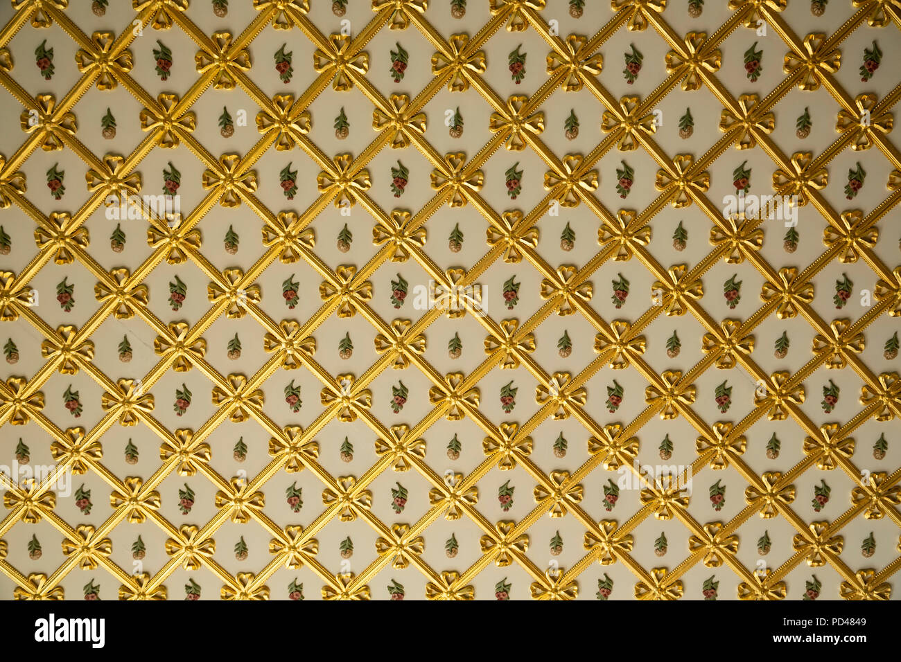 Particolare del soffitto decorato, Mustafa Pasha chiosco, Il Palazzo di Topkapi, Istanbul, Turchia Foto Stock