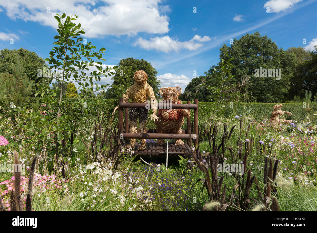 Un Winnie the Pooh giardino a tema display in Homestead Park, York, North Yorkshire, Regno Unito - 4 Agosto 2018 Foto Stock