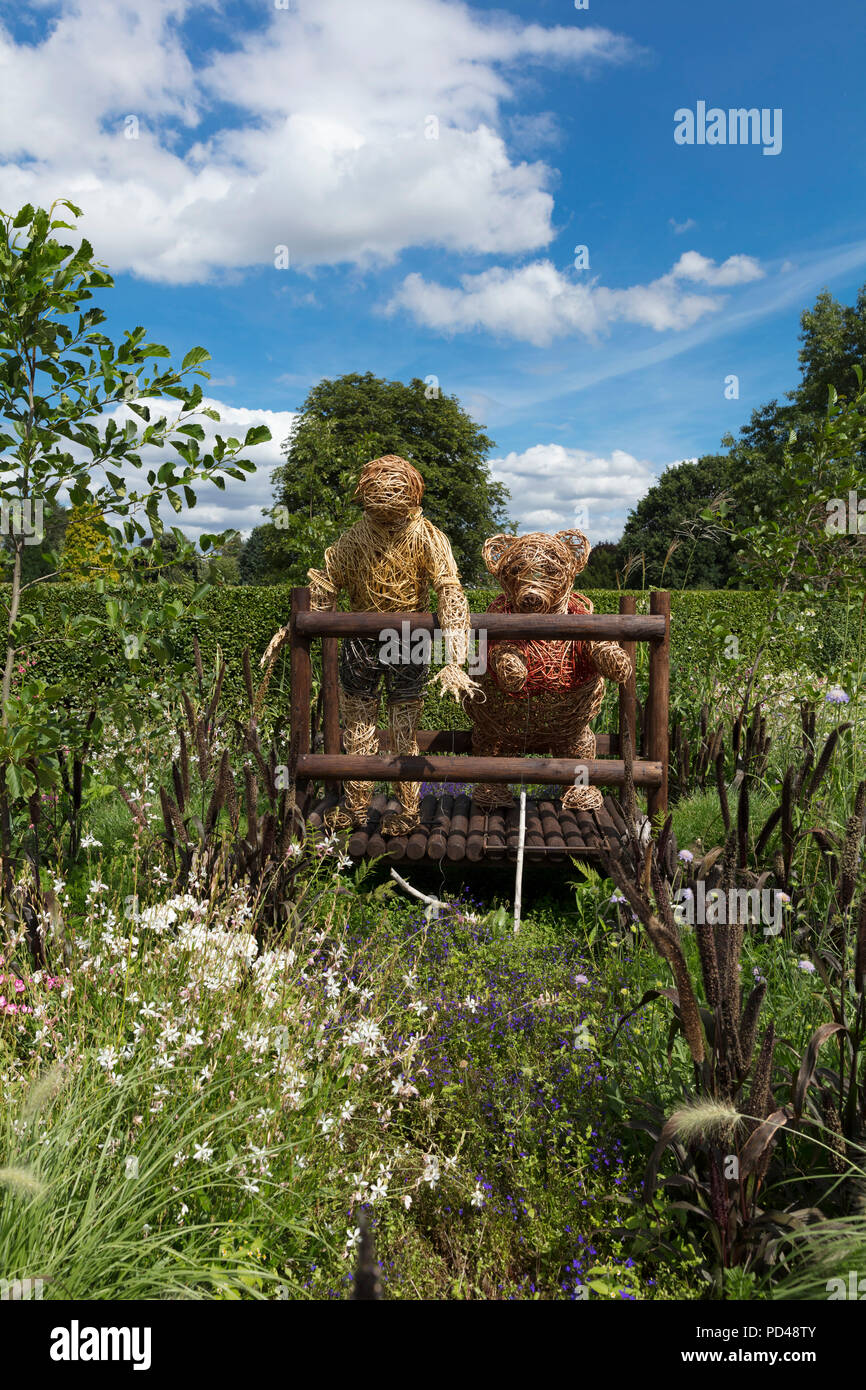 Un Winnie the Pooh giardino a tema display in Homestead Park, York, North Yorkshire, Regno Unito - 4 Agosto 2018 Foto Stock
