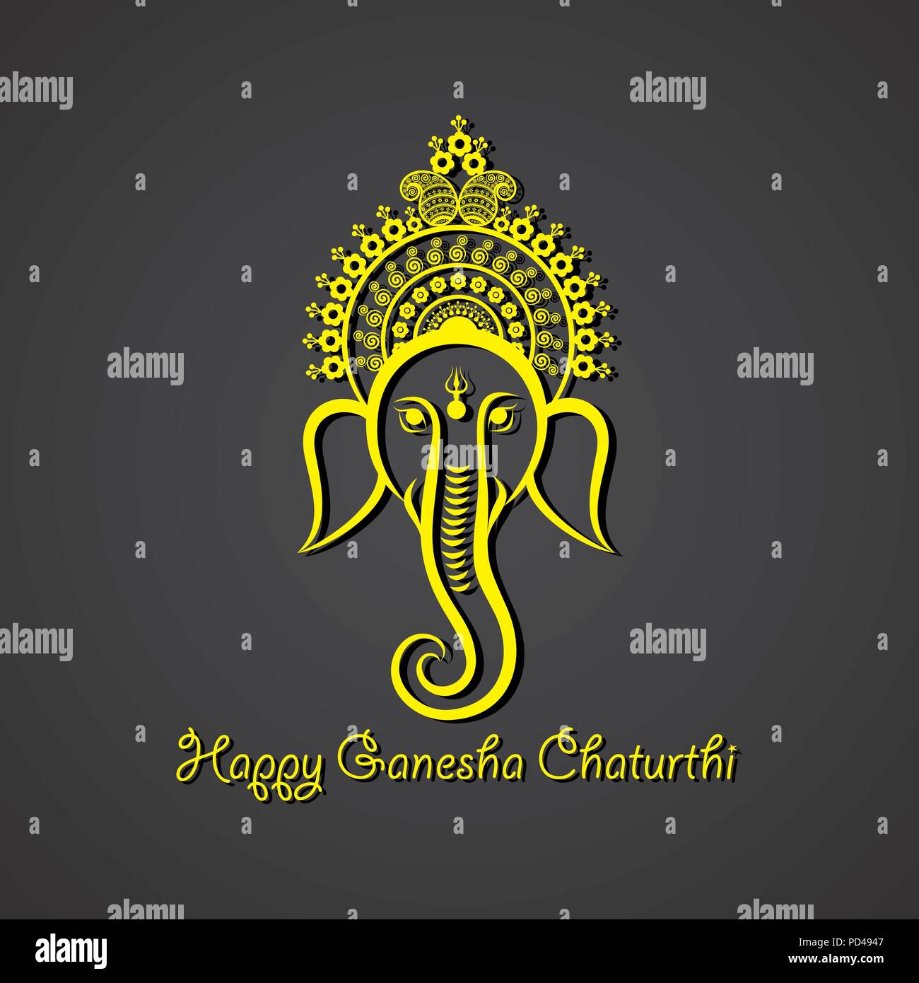 Felice ganesh chaturthi festival sfondo vettore di stock Illustrazione Vettoriale