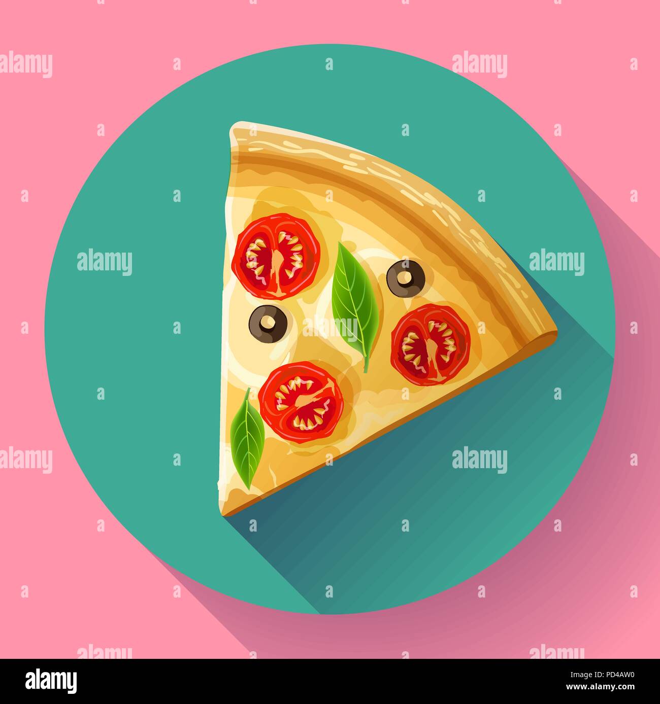 Trancio di Pizza vettore icona Illustrazione Vettoriale