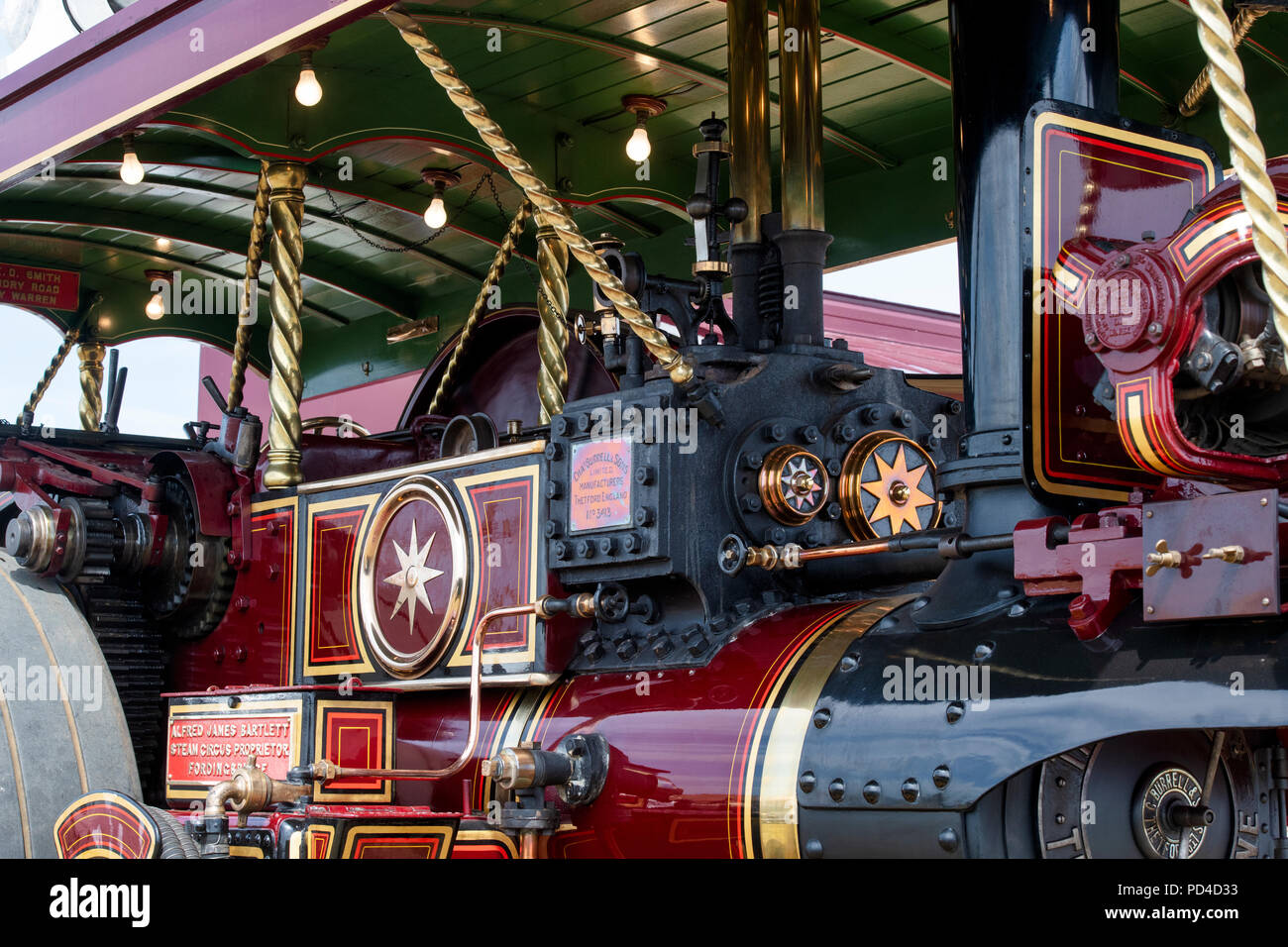 Burrell Road Locomotiva 4066 Giovanni di Gaunt a una fiera a vapore in Inghilterra Foto Stock