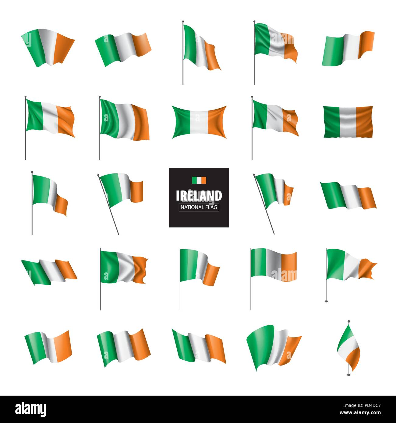 Irlanda bandiera, illustrazione vettoriale Illustrazione Vettoriale