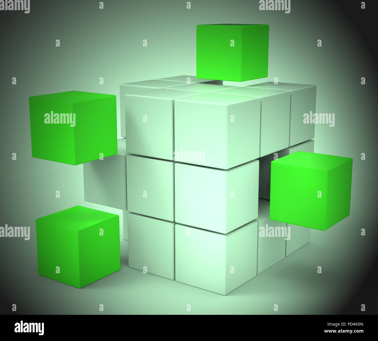 Interruttore codice dati decodificati Hack il rendering 3d mostra la rottura di crittografia e Cyber fonte decodificato Foto Stock