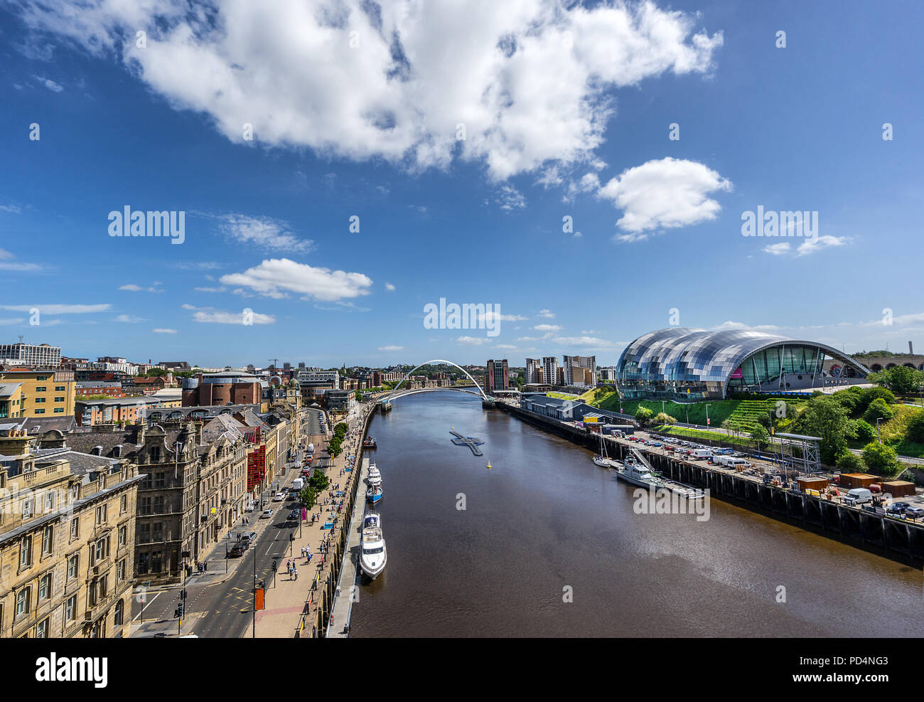 Il Quayside tra Newcastle e Gateshead Foto Stock