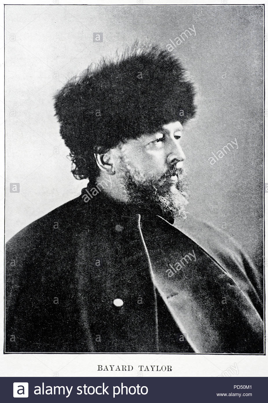 Bayard Taylor 1825 - 1878, fu un poeta americano, critico letterario, traduttore, viaggio autore e diplomatico, illustrazione di antiquariato dal tardo ottocento Foto Stock