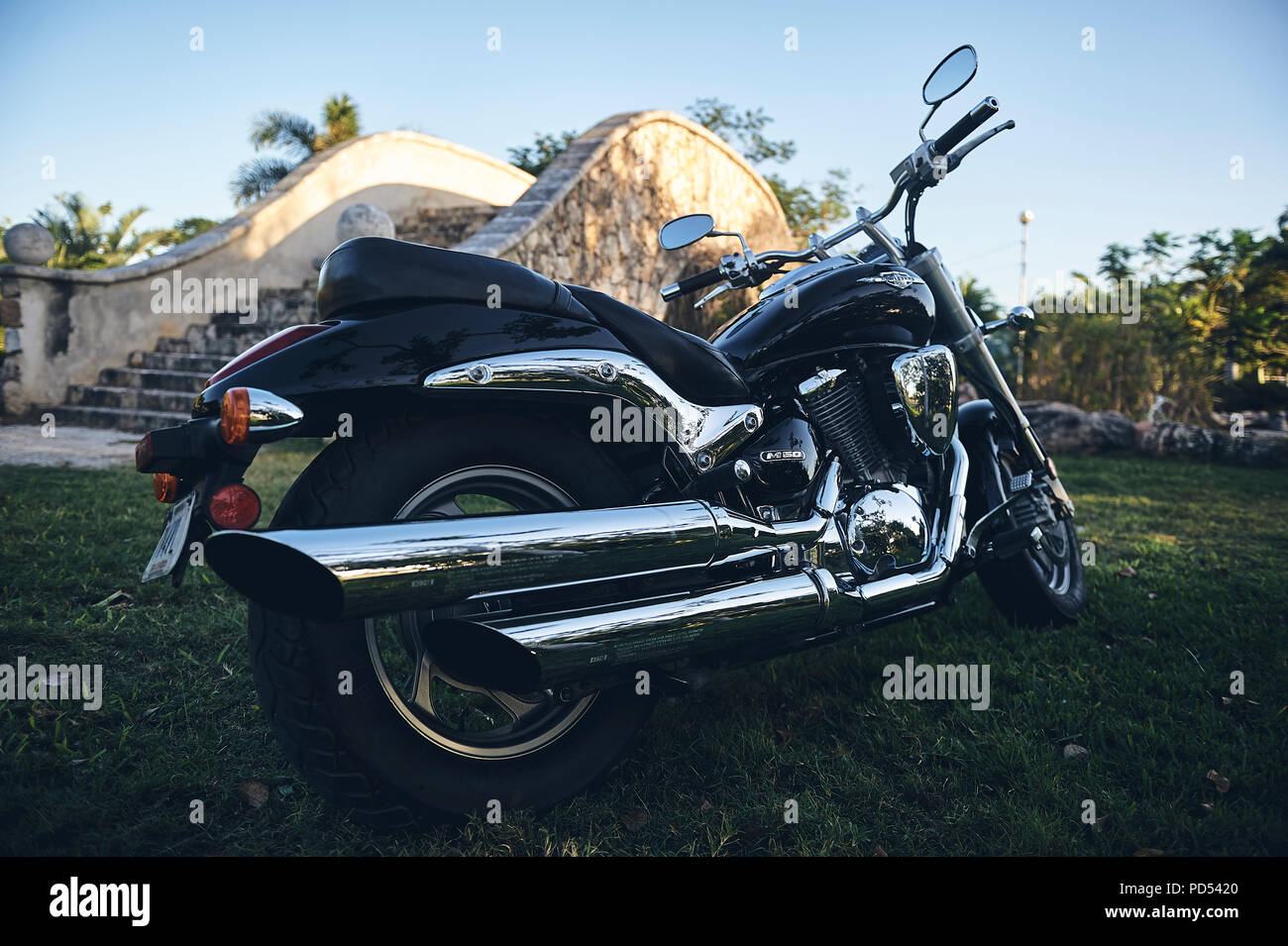 MERIDA, YUC/MESSICO - Feb 12, 2017: Suzuki Boulevard M50 moto 805cc V-Twin motore, per esterno Foto Stock
