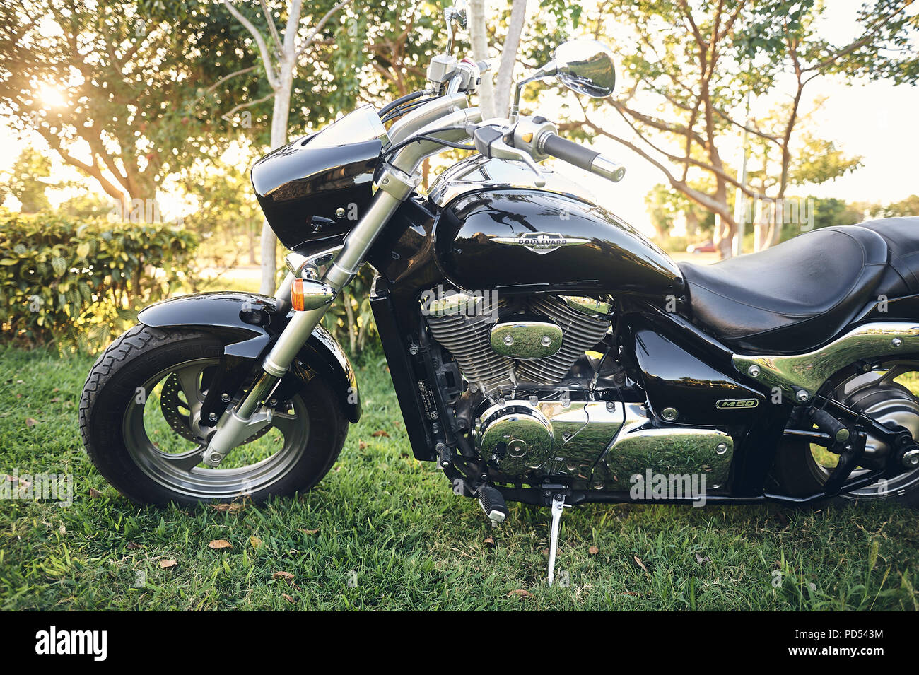 MERIDA, YUC/MESSICO - Feb 12, 2017: Suzuki Boulevard M50 moto 805cc V-Twin motore, per esterno Foto Stock