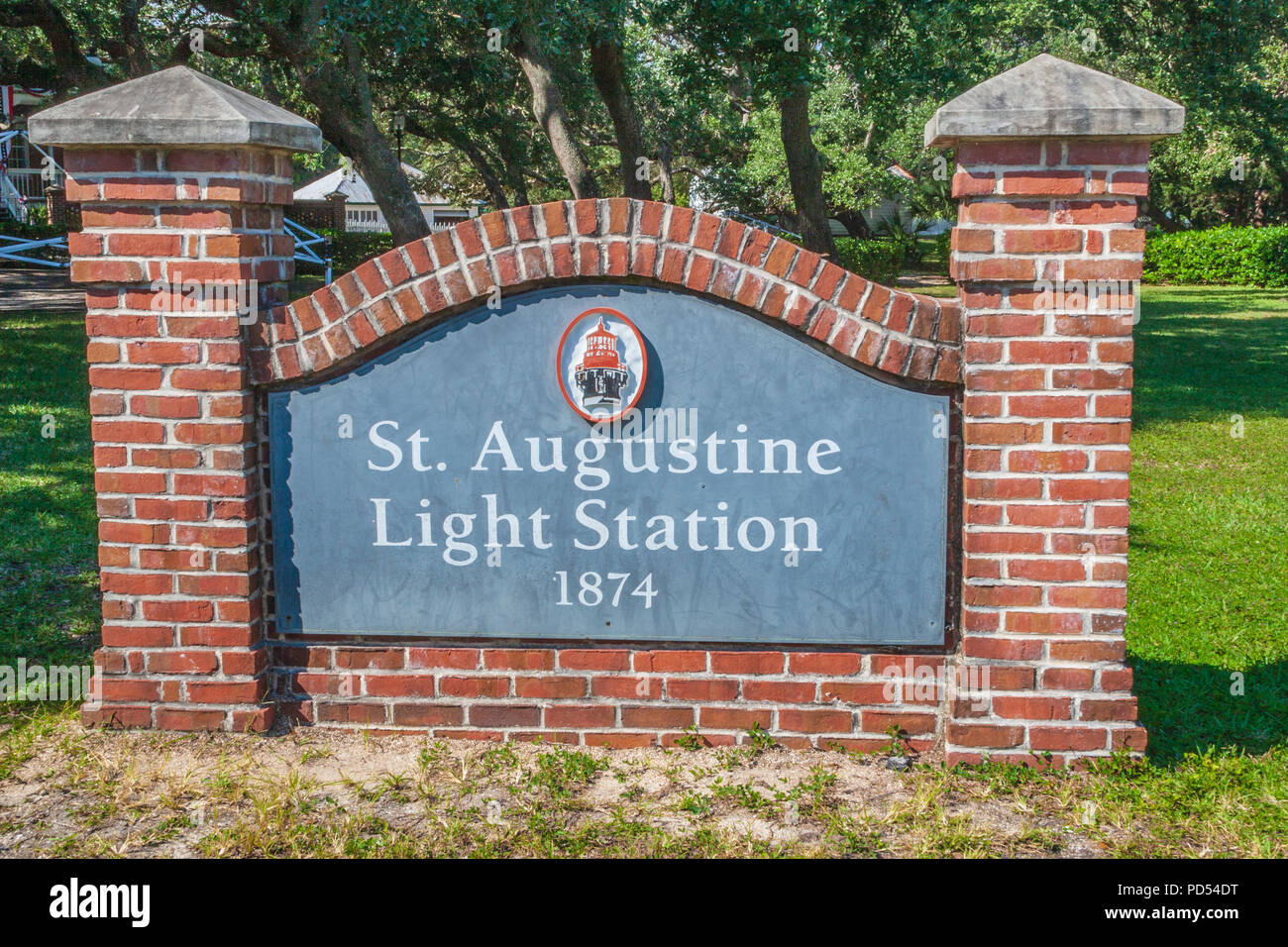 Il faro di St. Augustine si trova all'estremità nord dell'isola di Anastasia, all'interno degli attuali confini della città di St. Augustine, Florida. Foto Stock