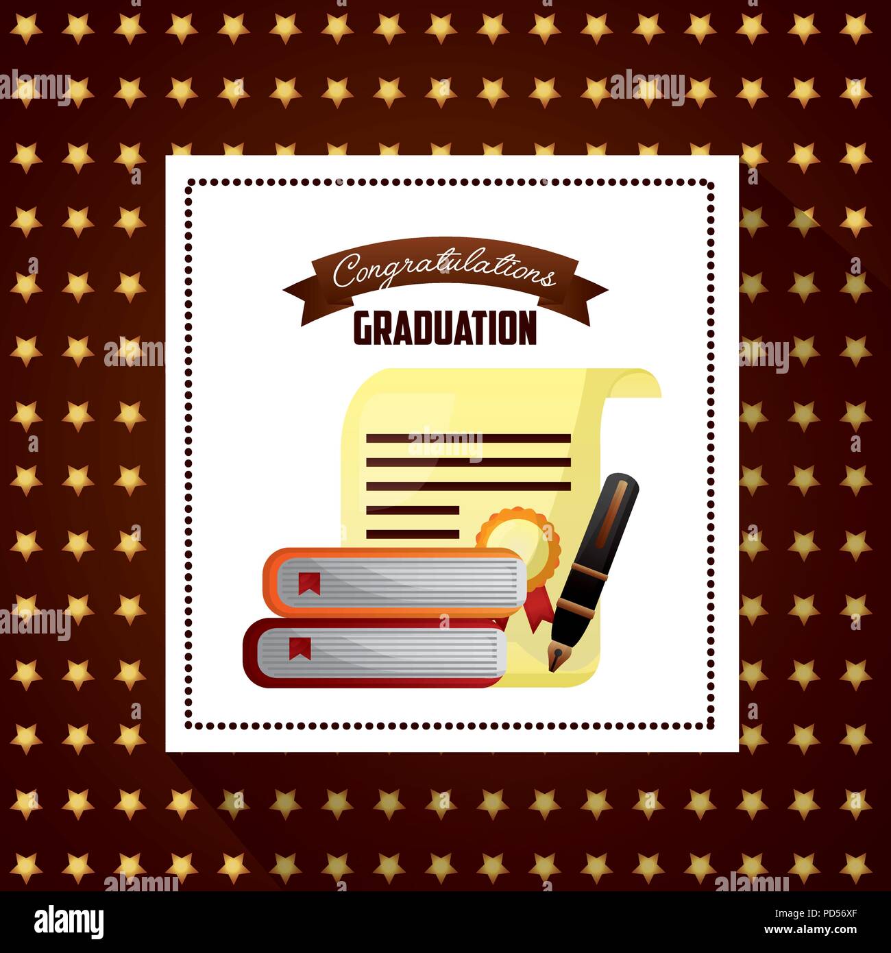 Congratulazioni scheda di graduazione Illustrazione Vettoriale