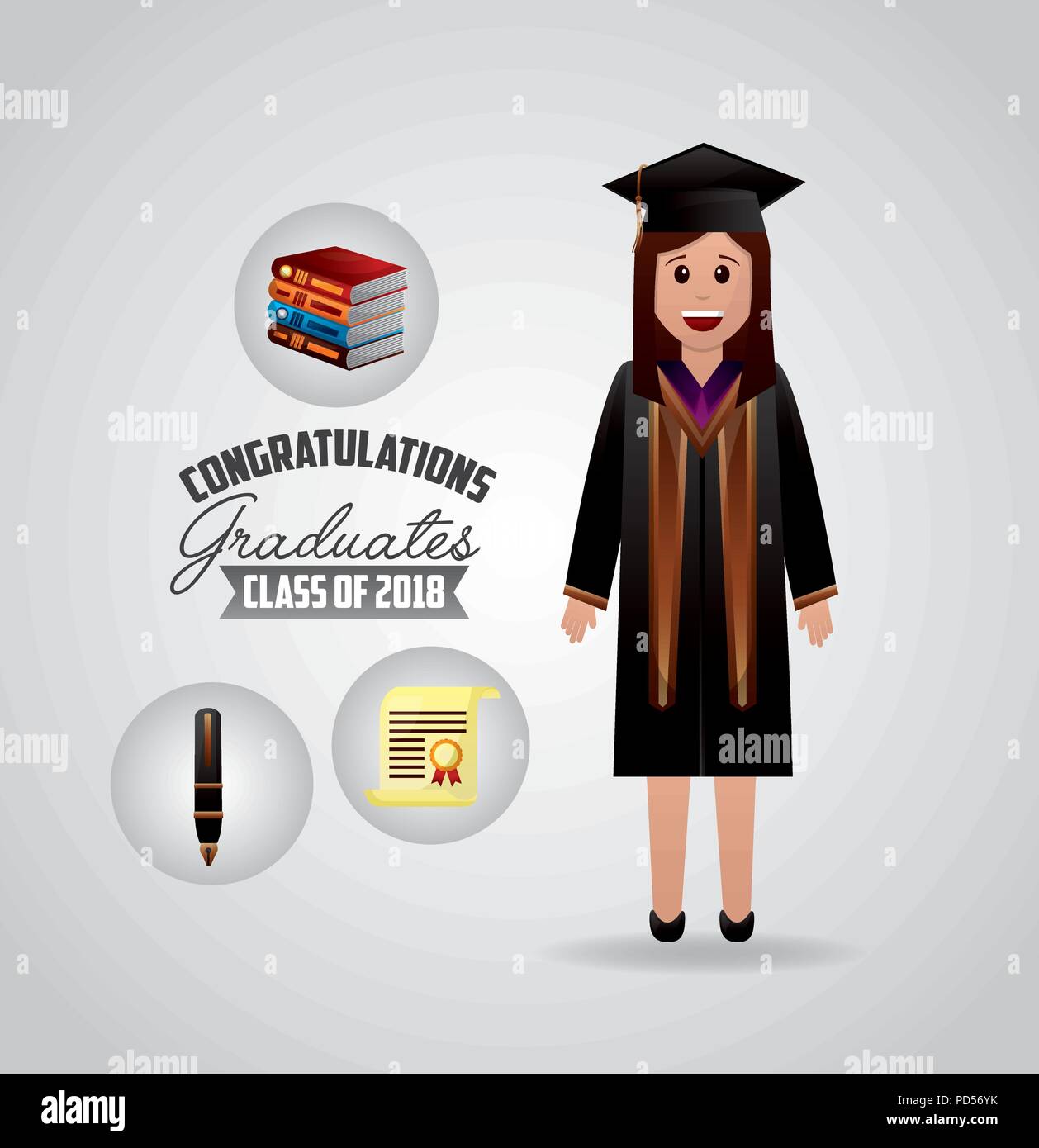 Congratulazioni scheda di graduazione Illustrazione Vettoriale