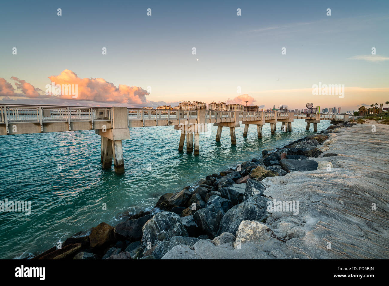 South Pointe Park e South Beach Foto Stock