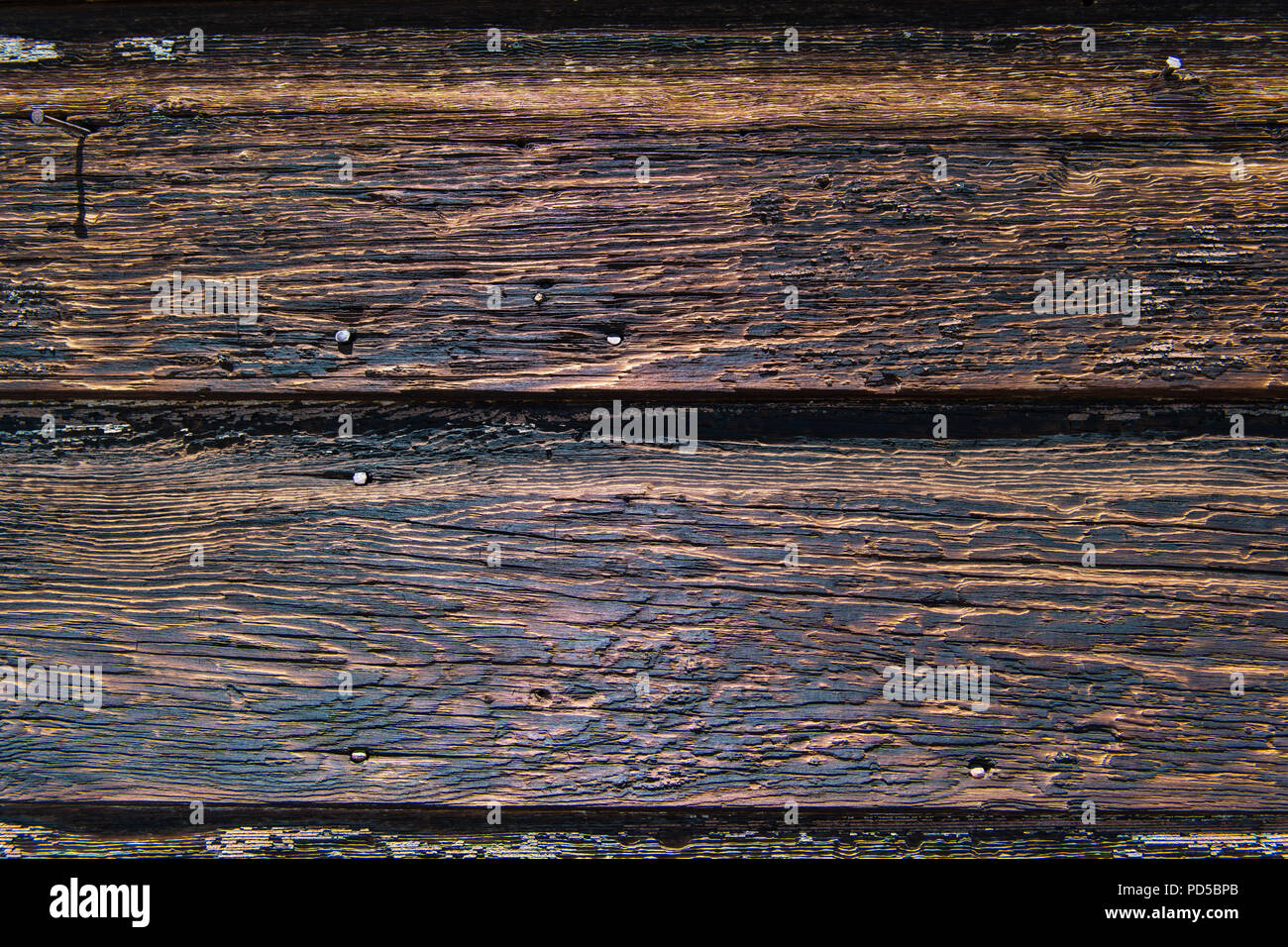 Weathered legno rustico listone texture di sfondo con colore giallo, nero e marrone dei toni di colore Foto Stock