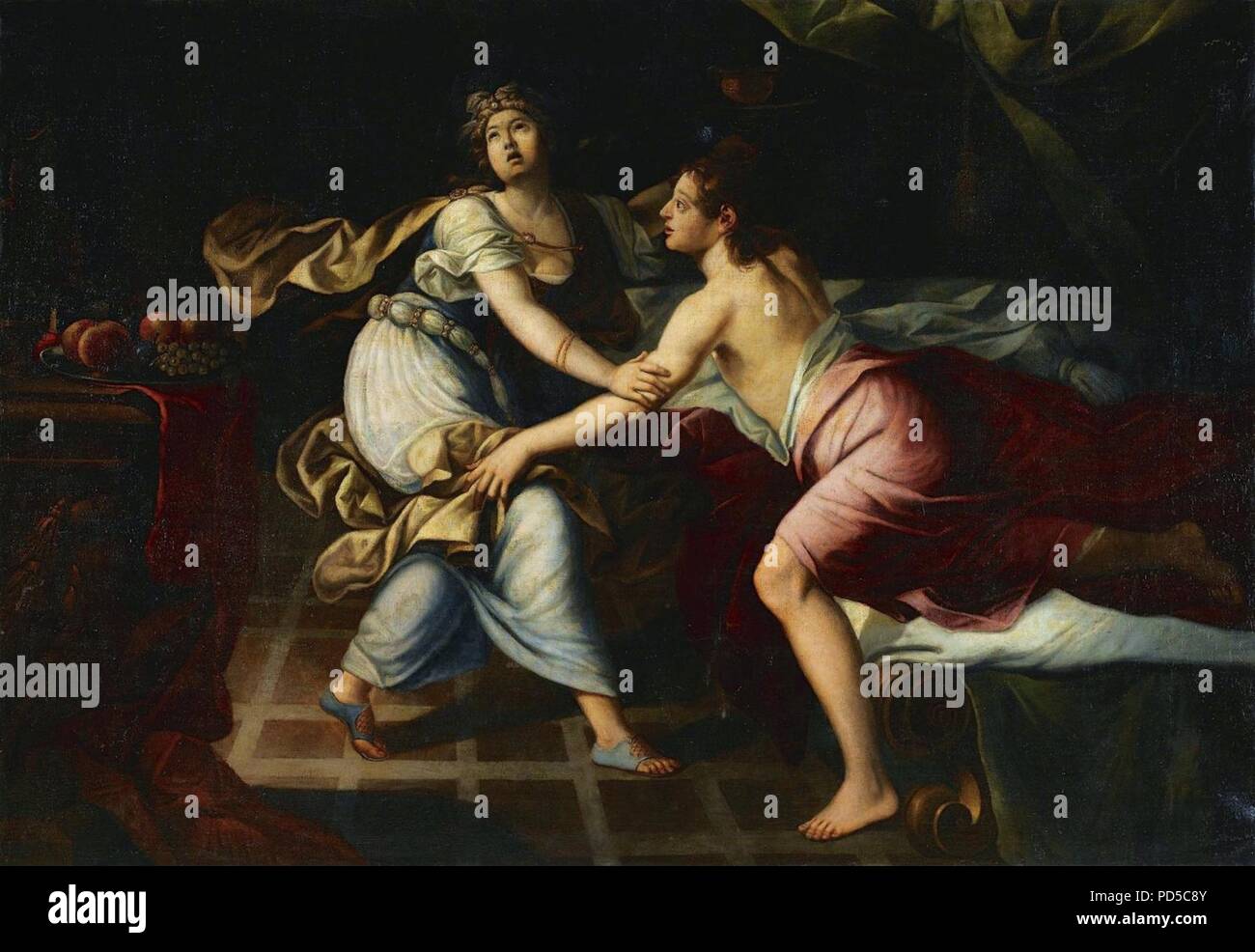 Amnon e Tamar, scuola romana, del XVII secolo. Foto Stock Amnon e Tamar, scuola romana, del XVII secolo. Foto Stock