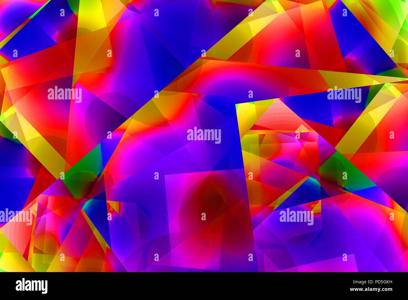 Molto luminosa e satura i colori dell'arcobaleno in un modello casuale o forme Foto Stock