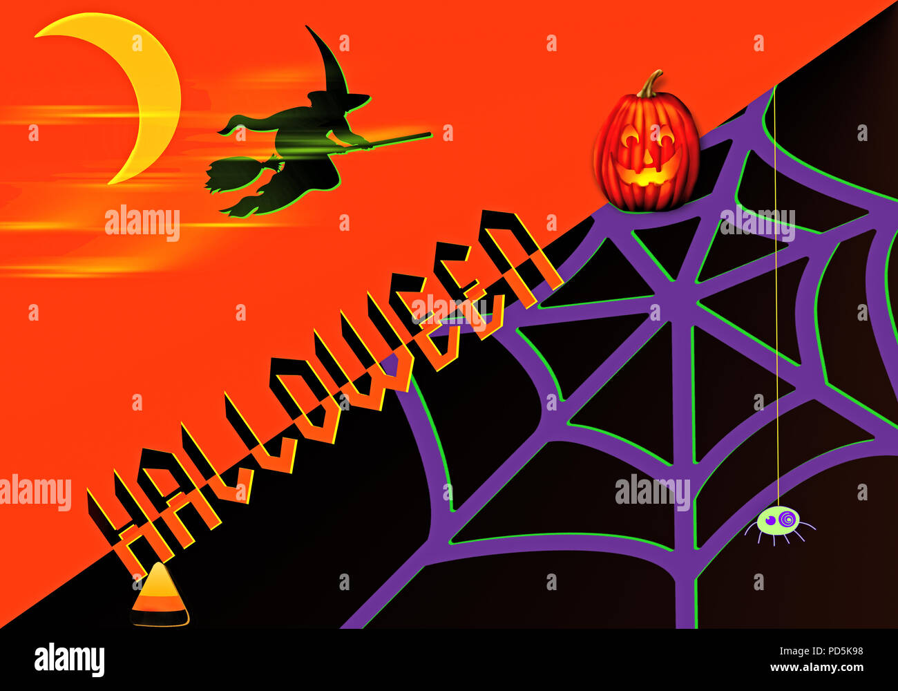 Un Halloween illustrazione a tema. Foto Stock