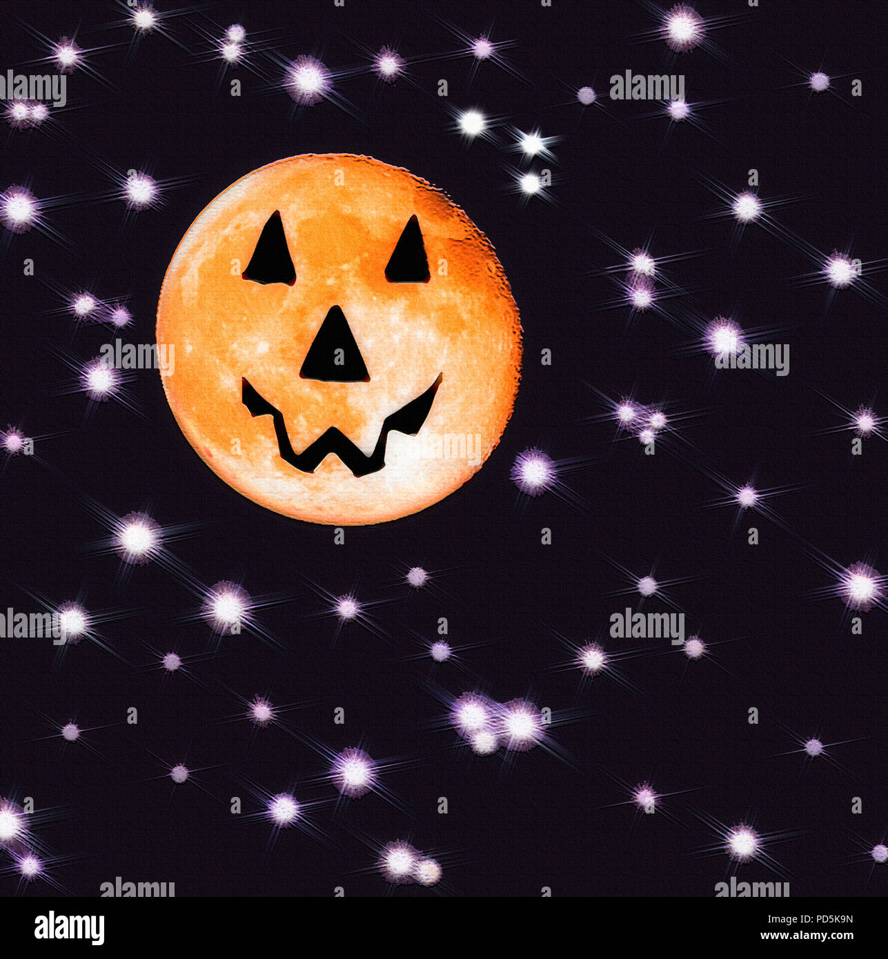 Adottate il 1 ottobre 2012 sulla terza notte di Harvest Moon intorno a 9:30 pm nell'emisfero settentrionale, Utah, Stati Uniti d'America. Naturalmente, la luna non era thi Foto Stock
