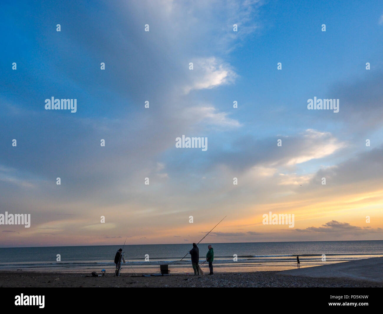 Pesca, Tramore Beach, Co. Waterford, Irlanda Foto Stock