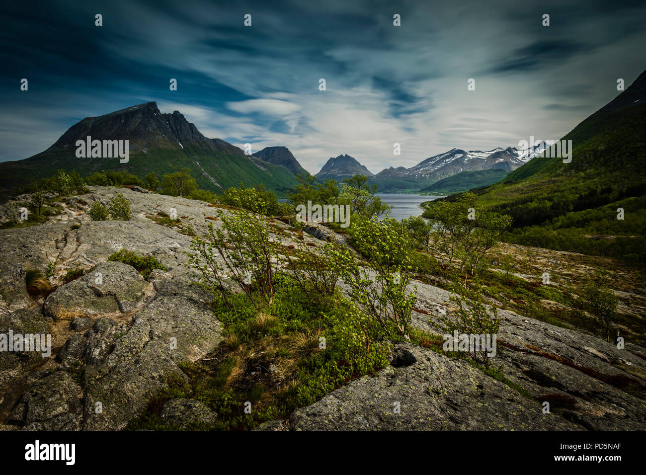 Paesaggio sulla Norwegian Coastal scenic drive, Norvegia Foto Stock