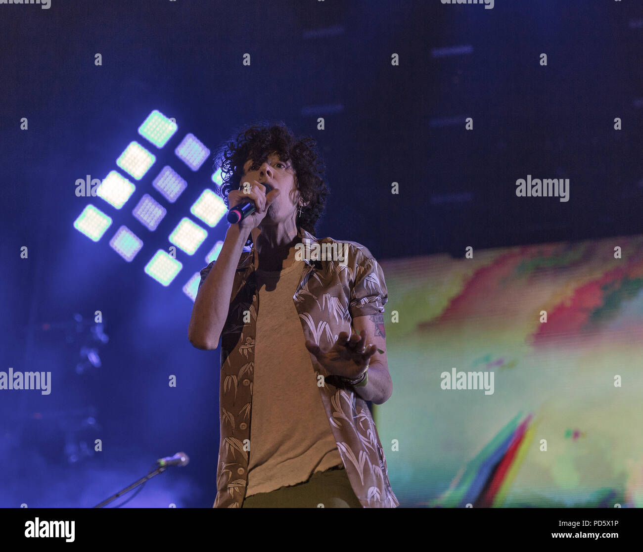 KIEV, UCRAINA - Luglio 05, 2018: Laura Pergolizzi, un cantante e cantautore che esegue sotto il nome di fase lp, live presso la Atlas Weekend Fes Foto Stock