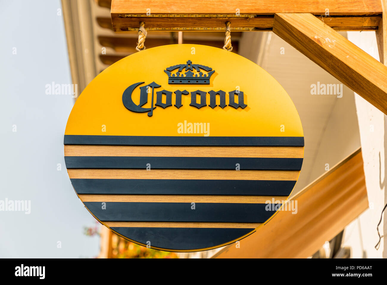 Una tipica vista nella città vecchia di Cartagena Colombia Foto Stock