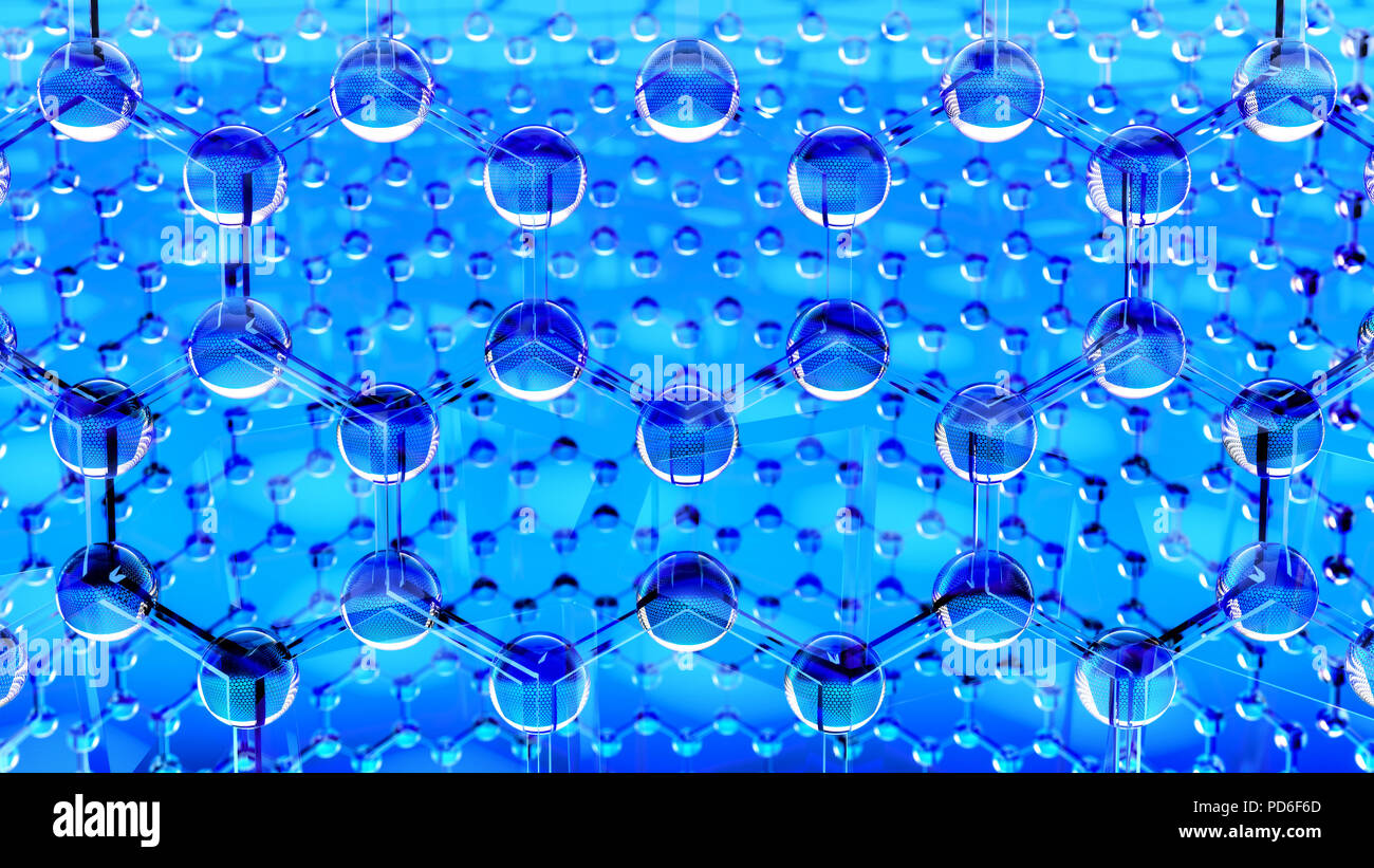 Primo piano su un blu struttura grafene Foto Stock