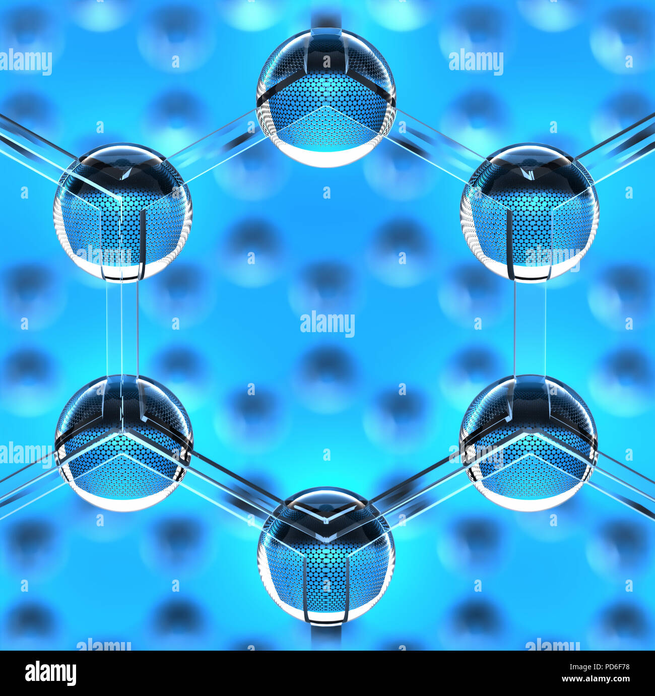 Primo piano su un esagono di struttura nano Foto Stock