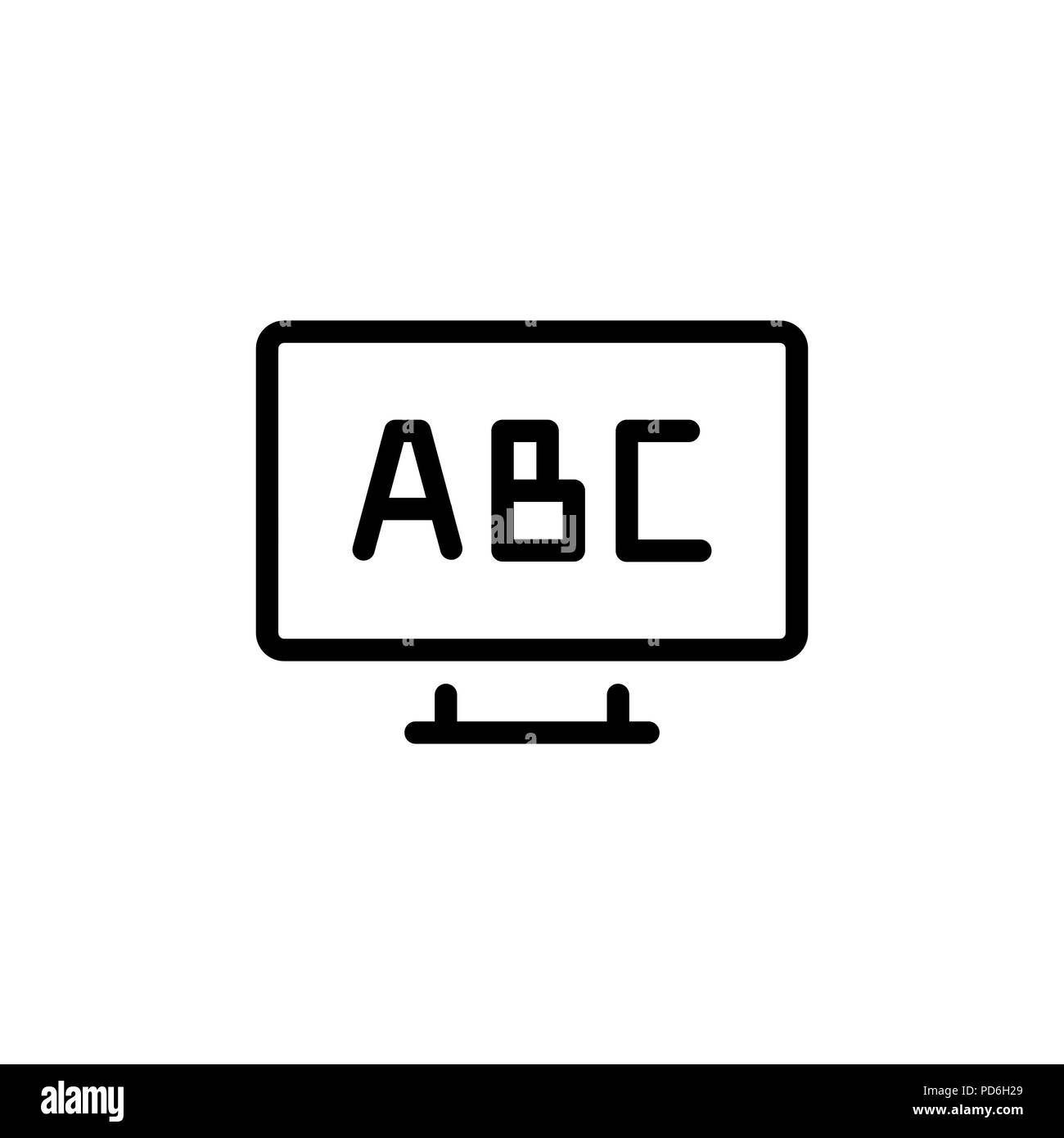 Icona ABC alfabeto semplice piatto contorno stile illustrazione. Illustrazione Vettoriale